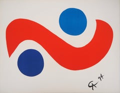 Flying Colors - Blue Balls, 1974 - Original lithograph, Signed