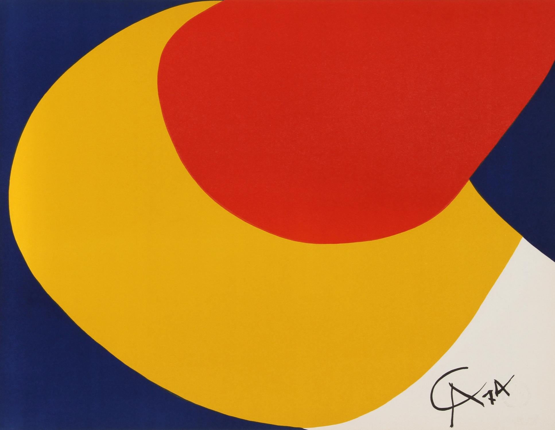 Artistics : Alexander Calder (d'après) (Américain, 1898-1976)
Titre : Couleurs volantes pour Braniff Airlines
Année : 1974
Moyen : Lithographie, signée dans la plaque
Taille : 50,8 cm x 66,04 cm (20 in. x 26 in.)