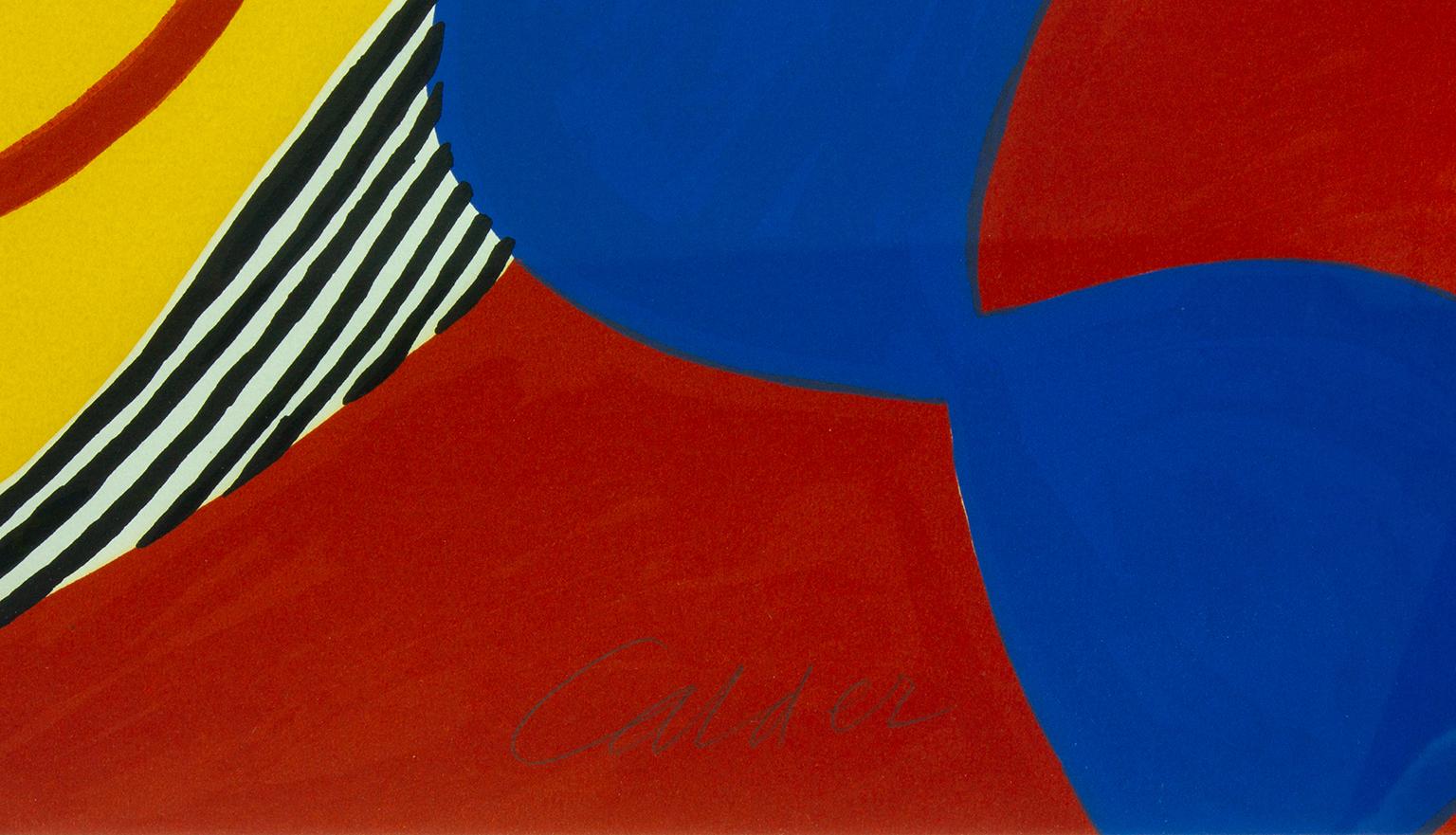 Gerahmte, signierte Lithographie „Flying Colors“ von Alexander Calder. Ausgabe 11 von 100 im Angebot 1