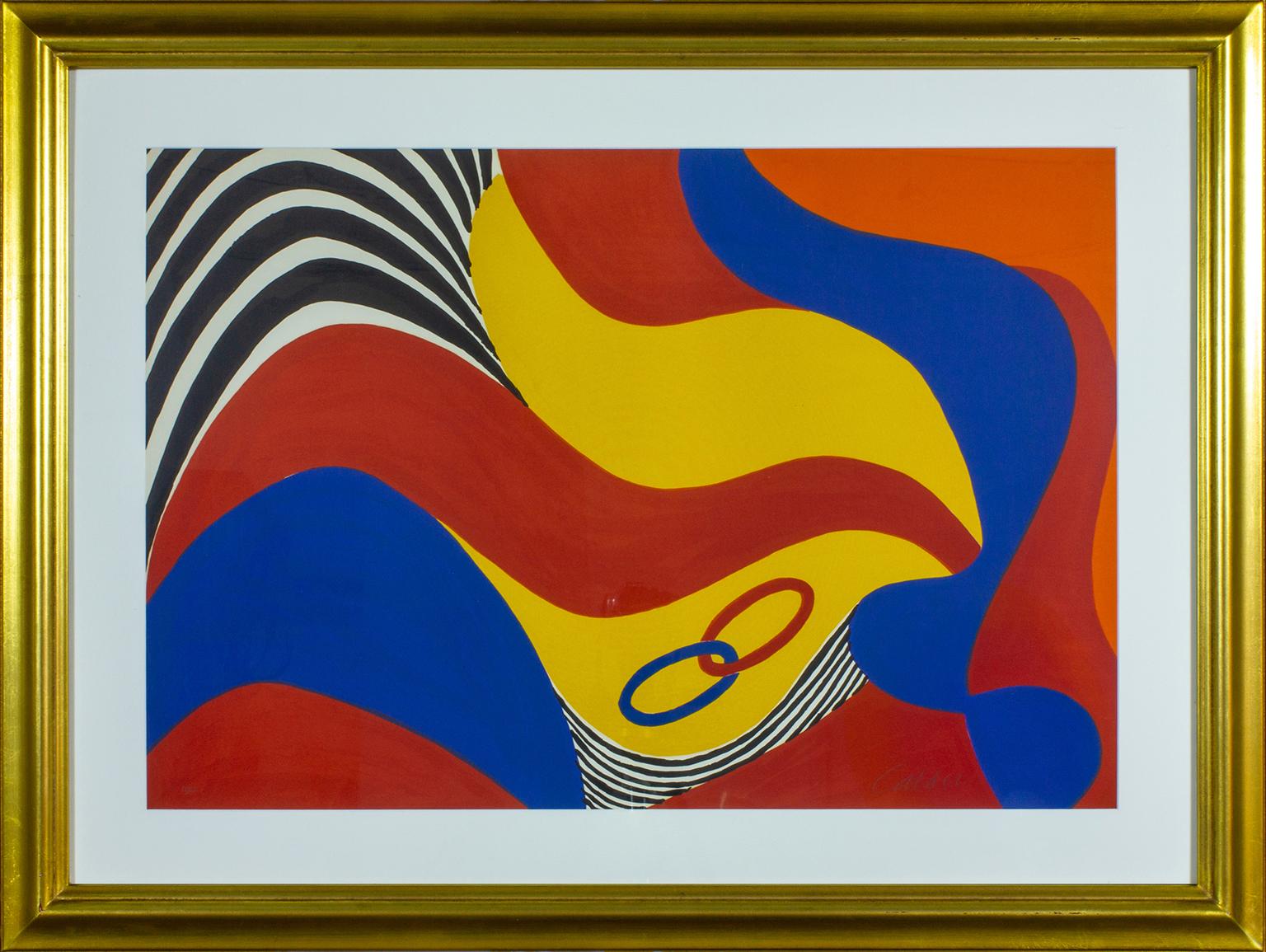 Gerahmte Lithografie "Flying Colors" von Alexander Calder. Signiert Calder in der rechten unteren Ecke. Ausgabe 11 von 100.