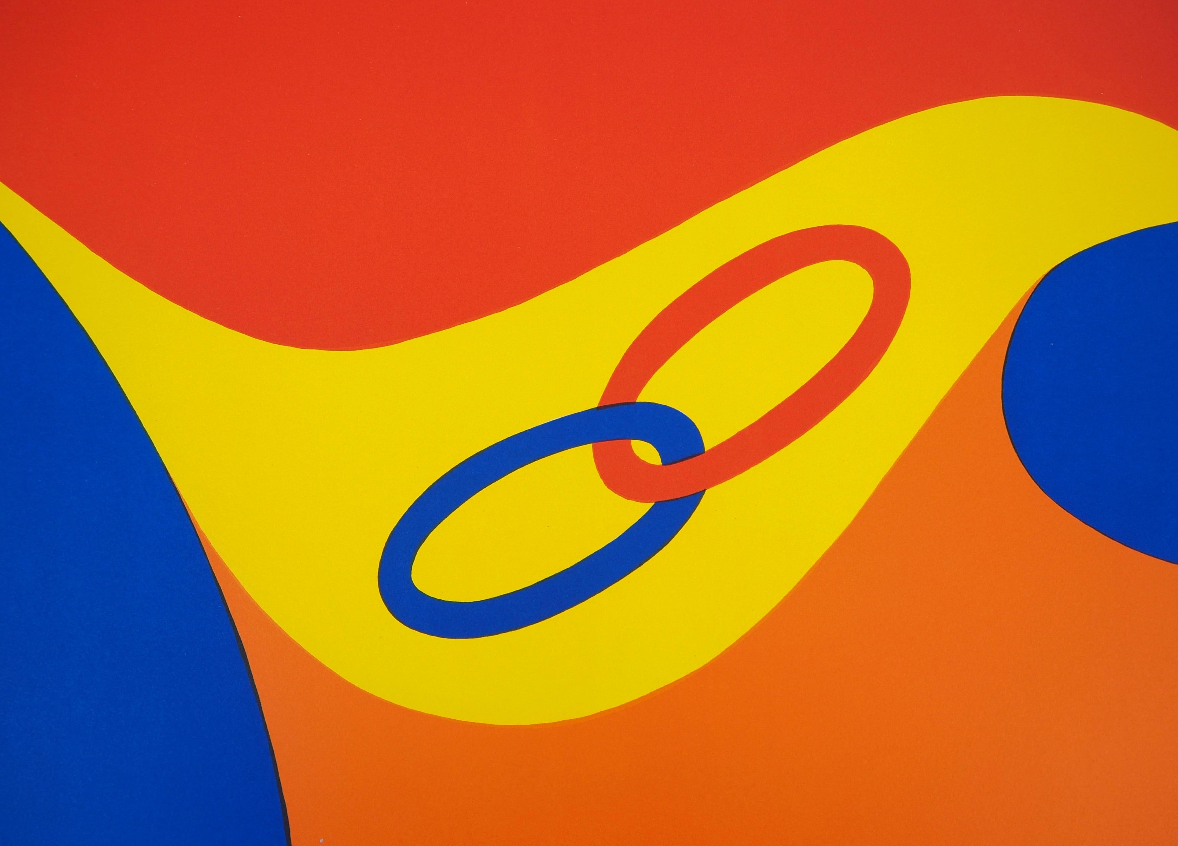 Flying Colors - Rings, 1974 - Original lithograph, Signed - Print by Alexander Calder