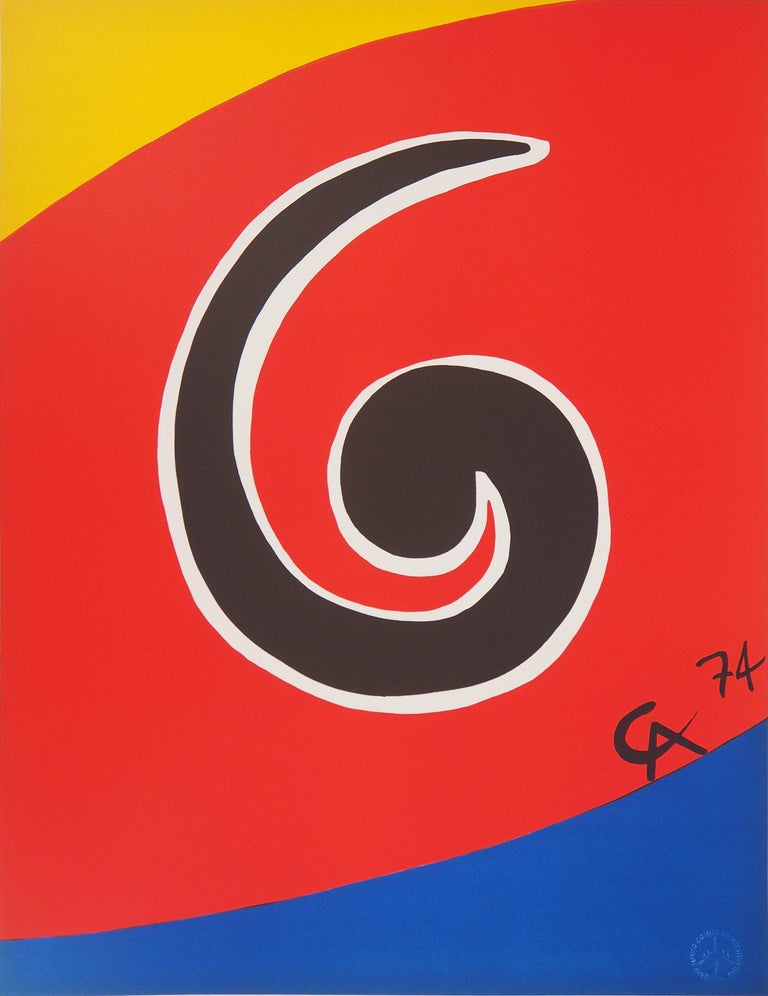 Alexander Calder Abstract Print - Flying Colors - Spiral, 1974 - Original lithograph, Signed