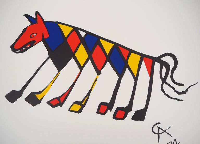 Flying Colors - Wild Animal, 1974 - Original lithograph, Signed - American Modern Print by Alexander Calder
