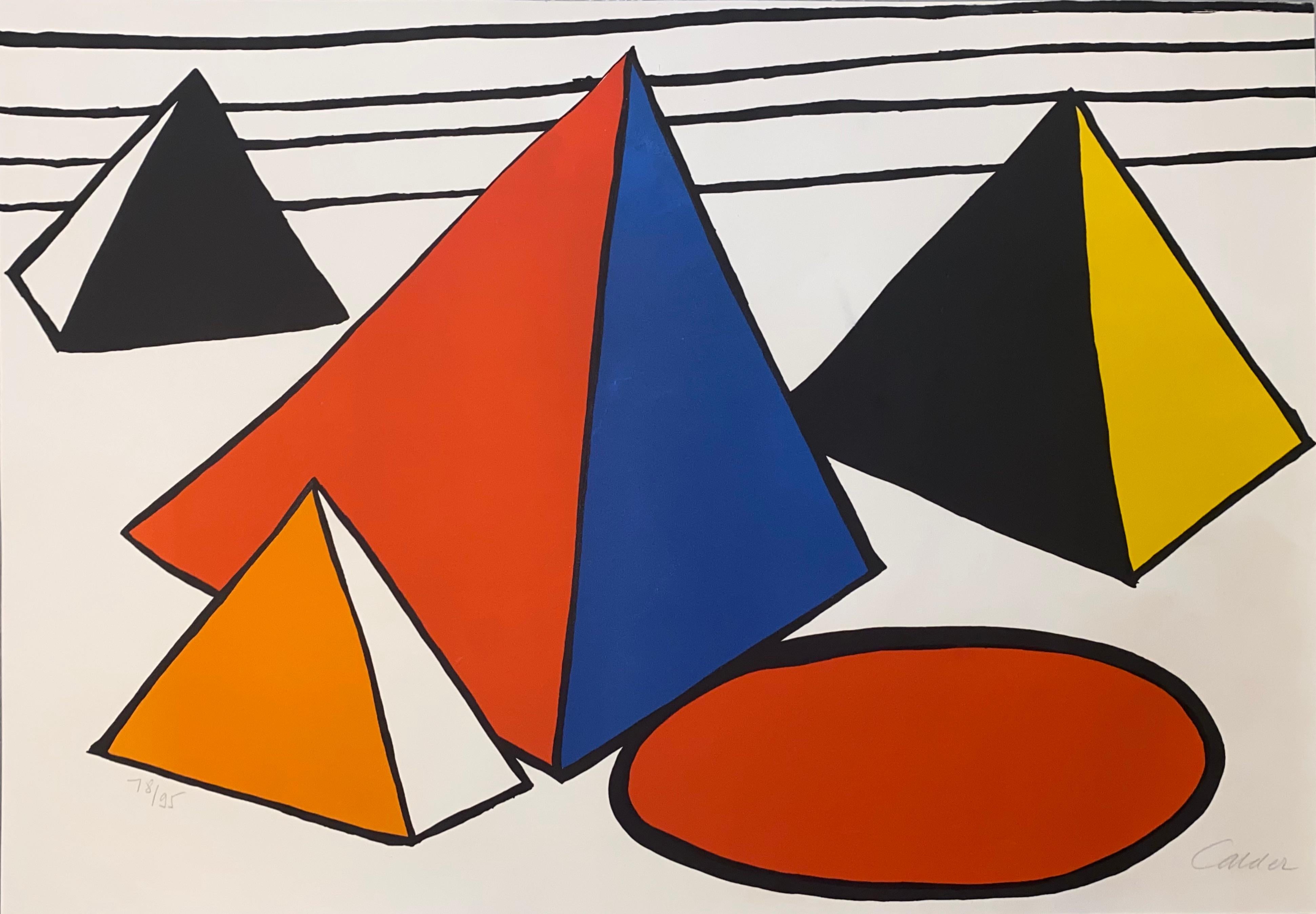 Alexander Calder Abstract Print - Four Great Pyramids
