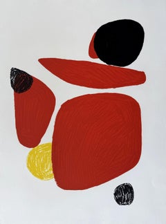 Quattro rossi, tre neri, uno giallo - Litografia originale