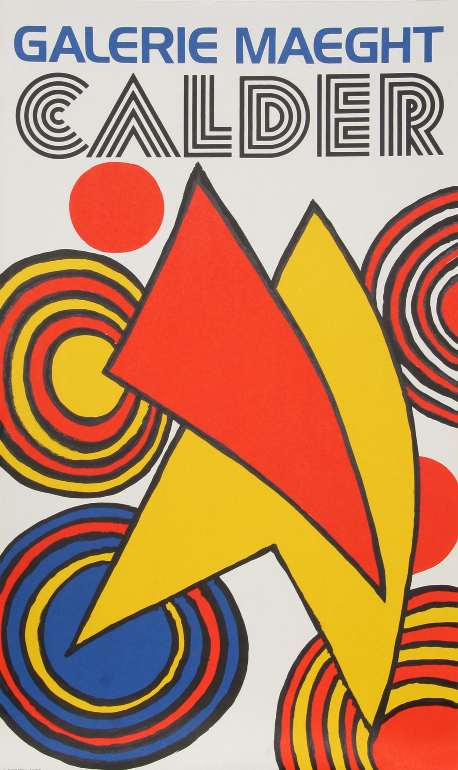 Alexander Calder, American (1898 - 1976) -  Galerie Maeght. Year: circa 1970, Medium: Lithograph Poster, Size: 31 in. x 19 in. (78.74 cm x 48.26 cm), Printer: Arte Adrien Maeght, Publisher: Arte Adrien Maeght 
