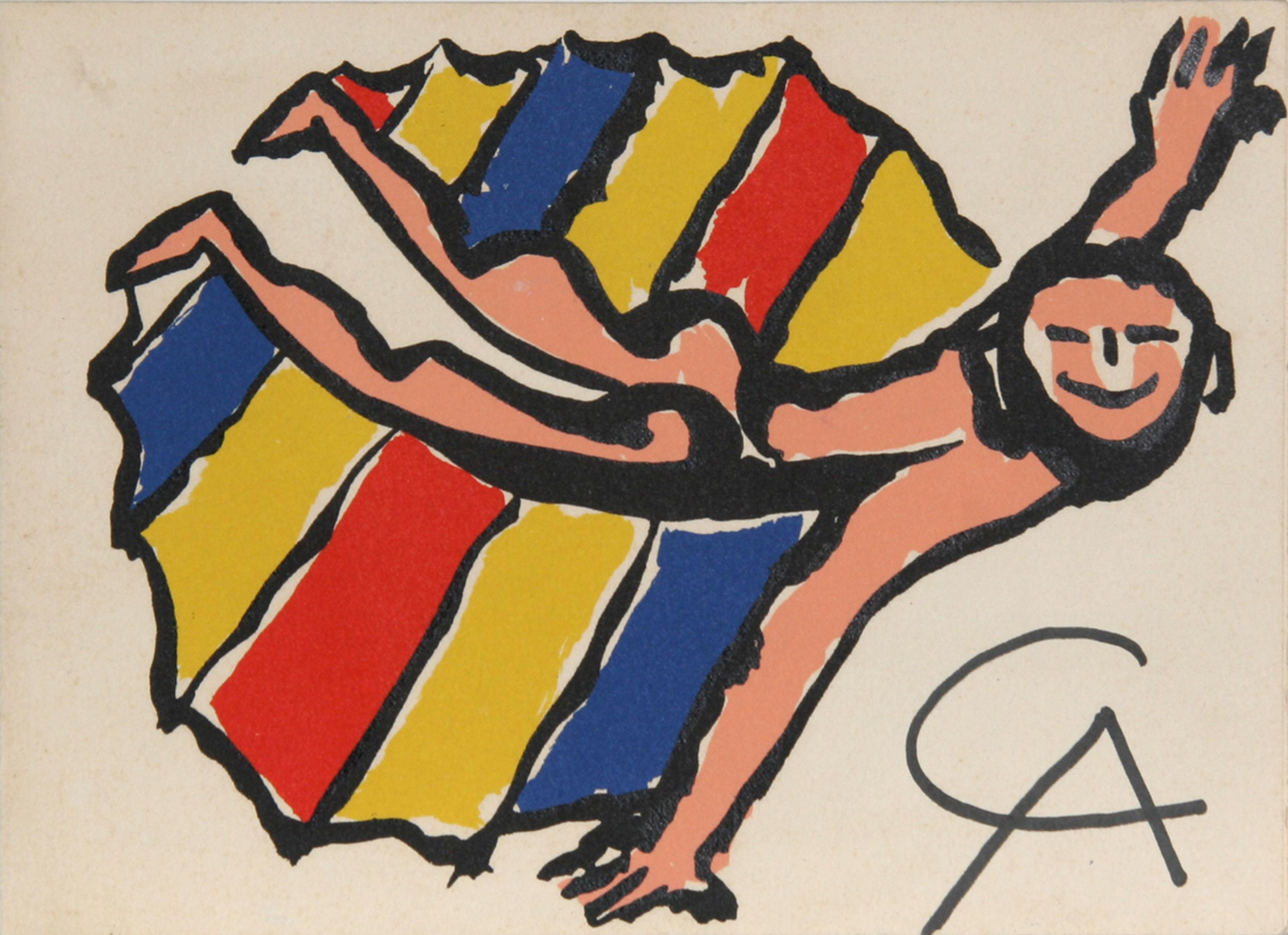 Alexander Calder, American (1898 - 1976) -  Invitation to Sandy's Air Party. Year: 1975, Medium: Lithograph, Size: 6.25 in. x 8.5 in. (15.88 cm x 21.59 cm) 