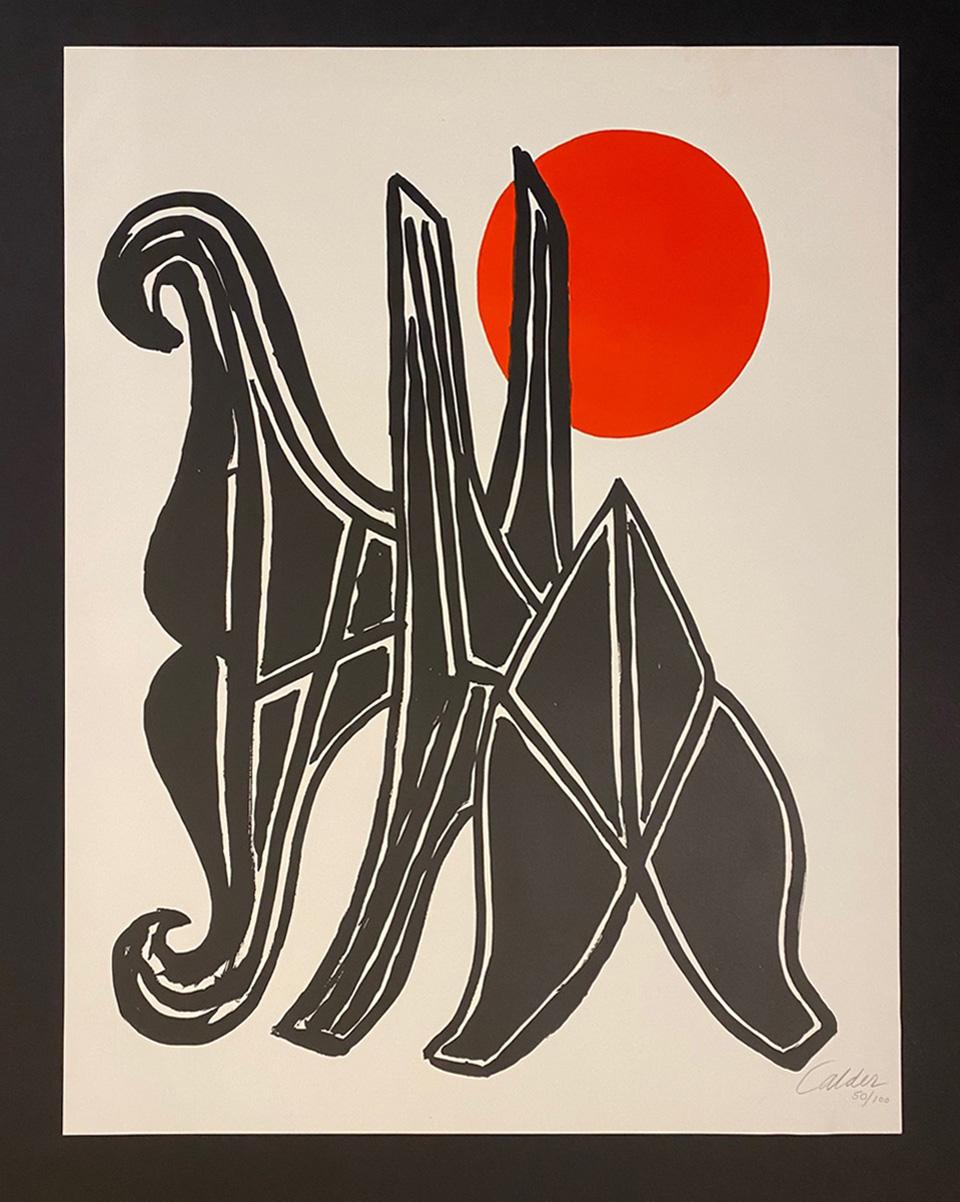 'Jeune Fillet et sa Suite' - Beige Abstract Print by Alexander Calder