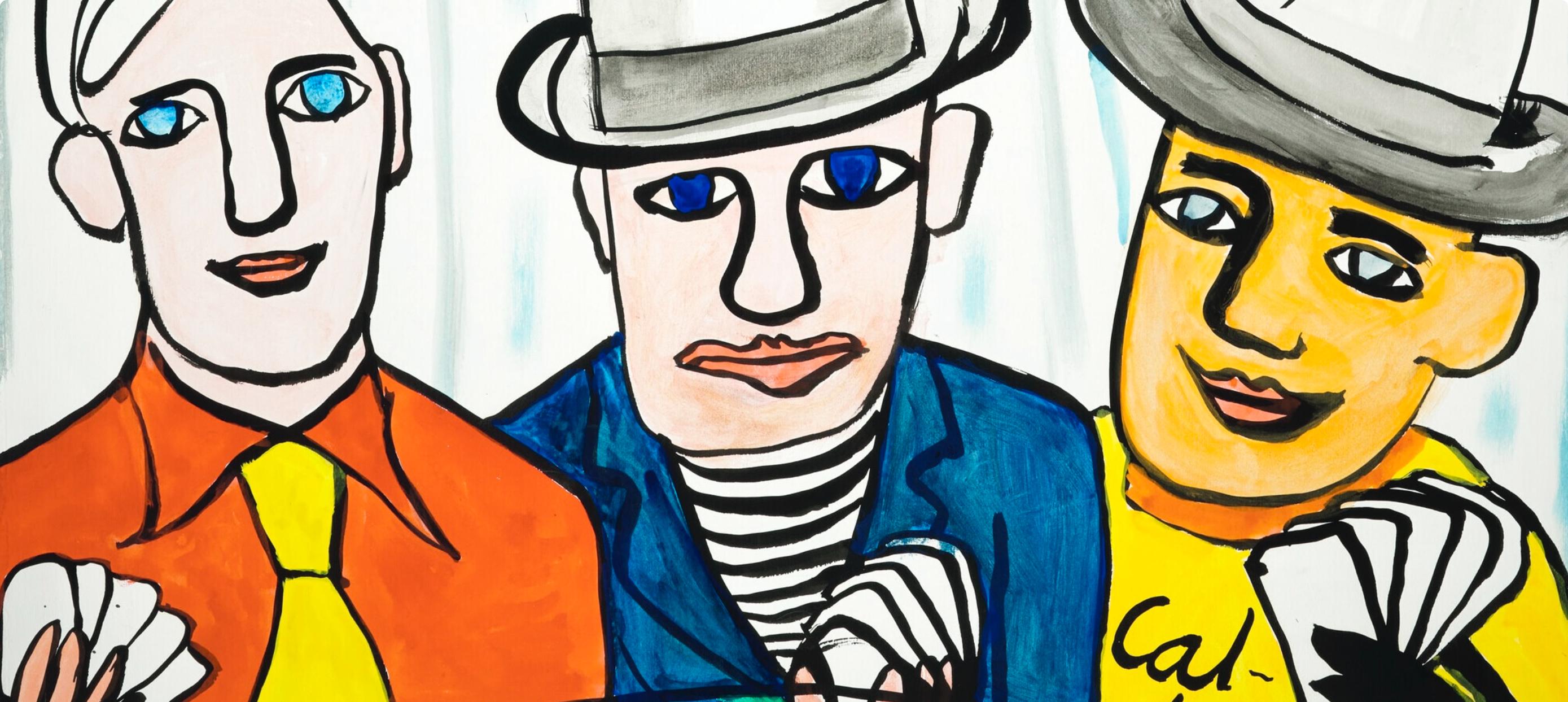 Joueurs de cartes I, Derrière le miroir – Print von Alexander Calder
