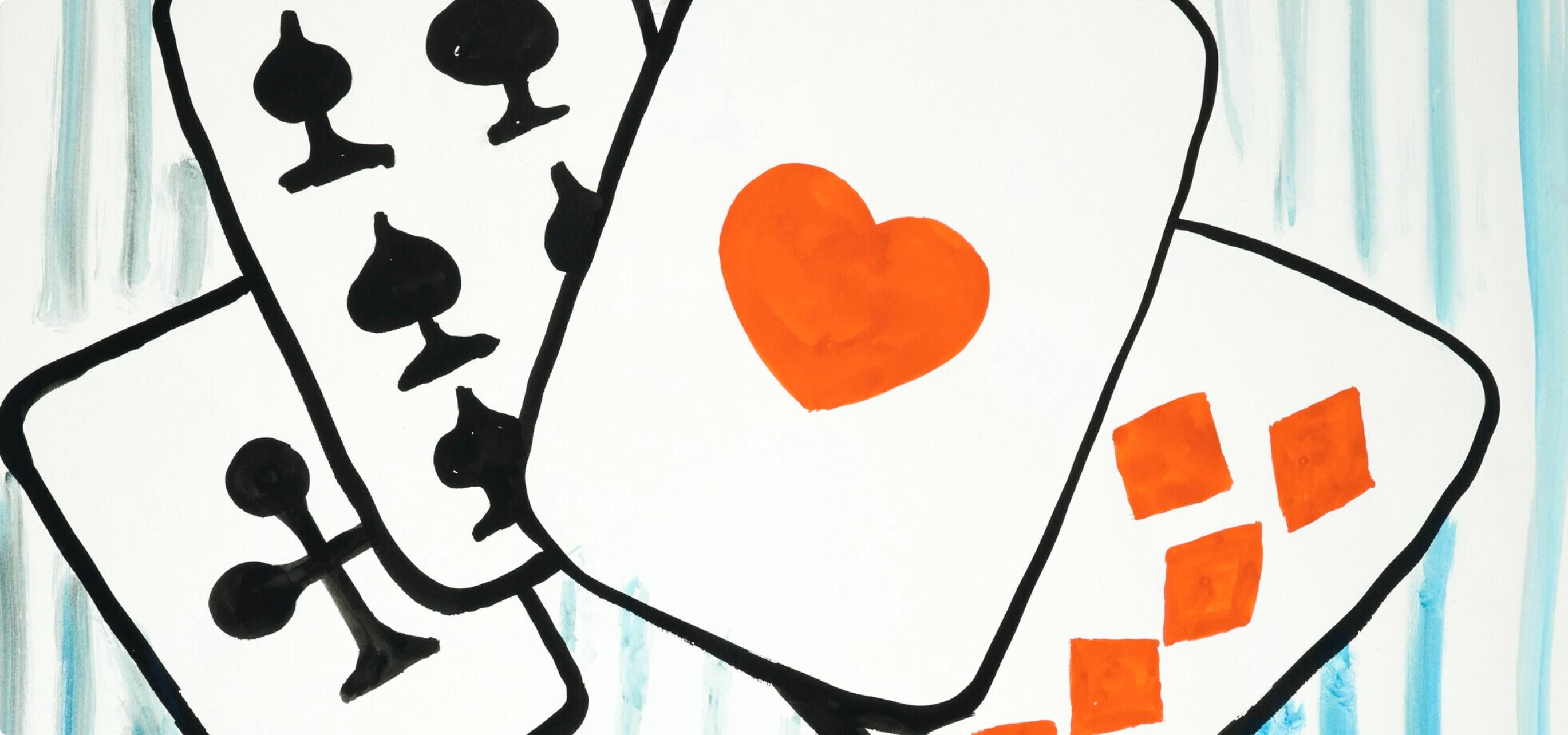 Joueurs de cartes I, Derrière le miroir (Surrealismus), Print, von Alexander Calder