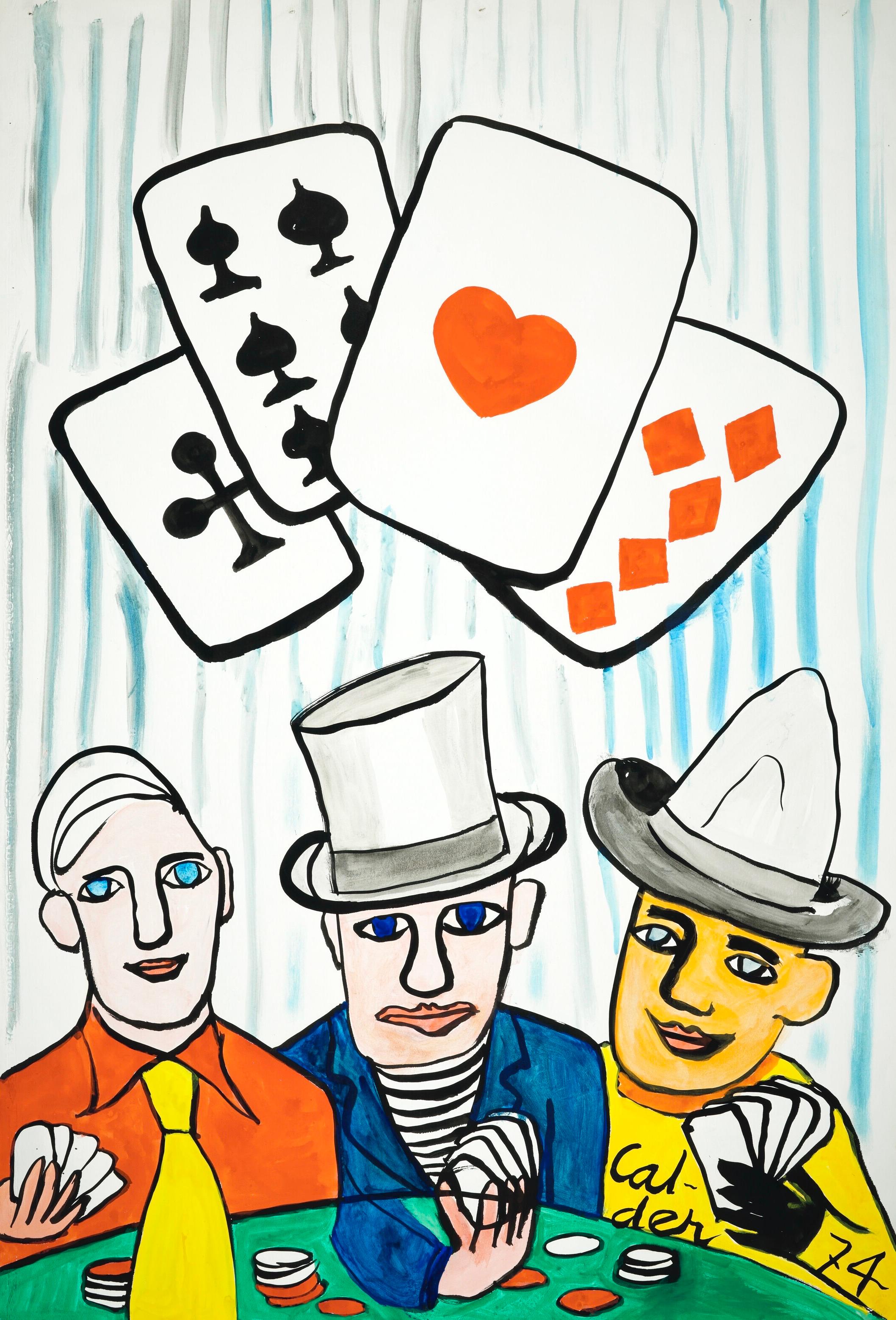 Joueurs de cartes I et II, Derrière le miroir (Surrealismus), Print, von Alexander Calder