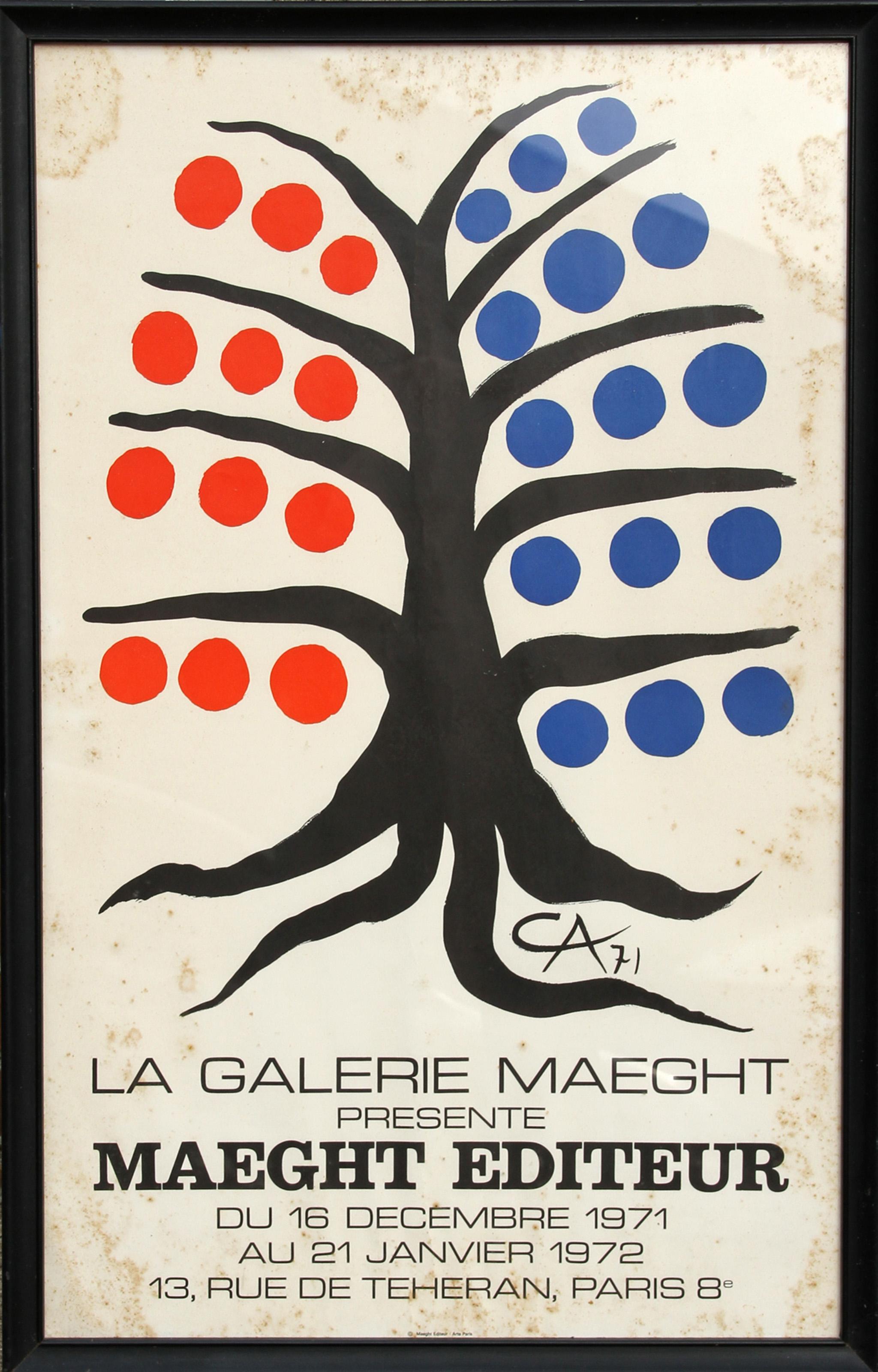 Alexander Calder, American (1898 - 1976) -  La Galerie Maeght presente Maeght Editeur. Year: 1971, Medium: Lithograph Poster, Size: 31 in. x 19 in. (78.74 cm x 48.26 cm) 