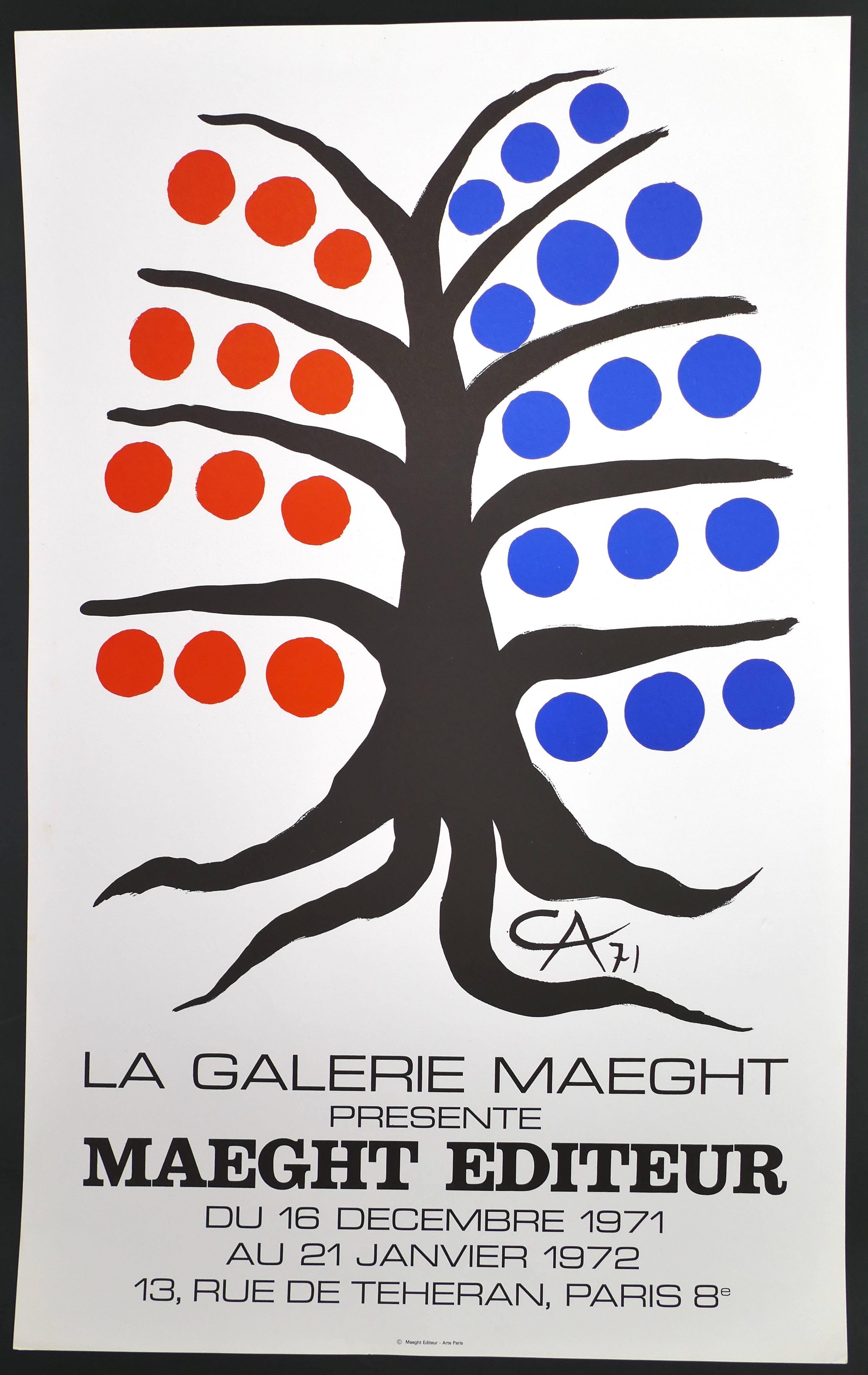 Alexander Calder Abstract Print - La Galerie Maeght présente Maeght - Vintage Poster - after A. Calder - 1971