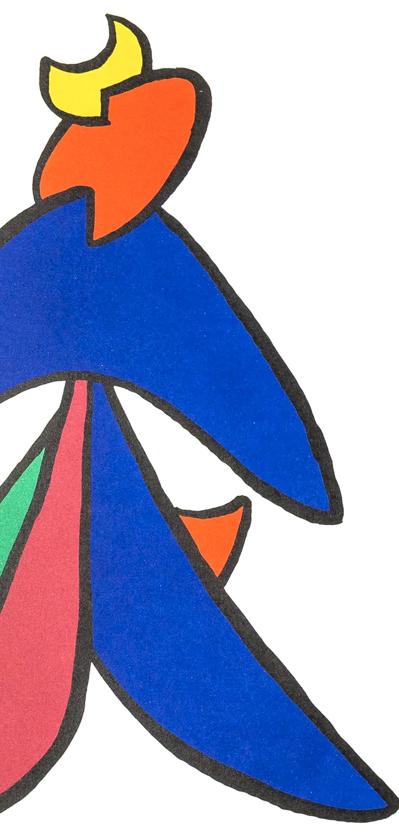 La lune, Stabiles, Derrière le miroir - Abstract Print Blu di Alexander Calder