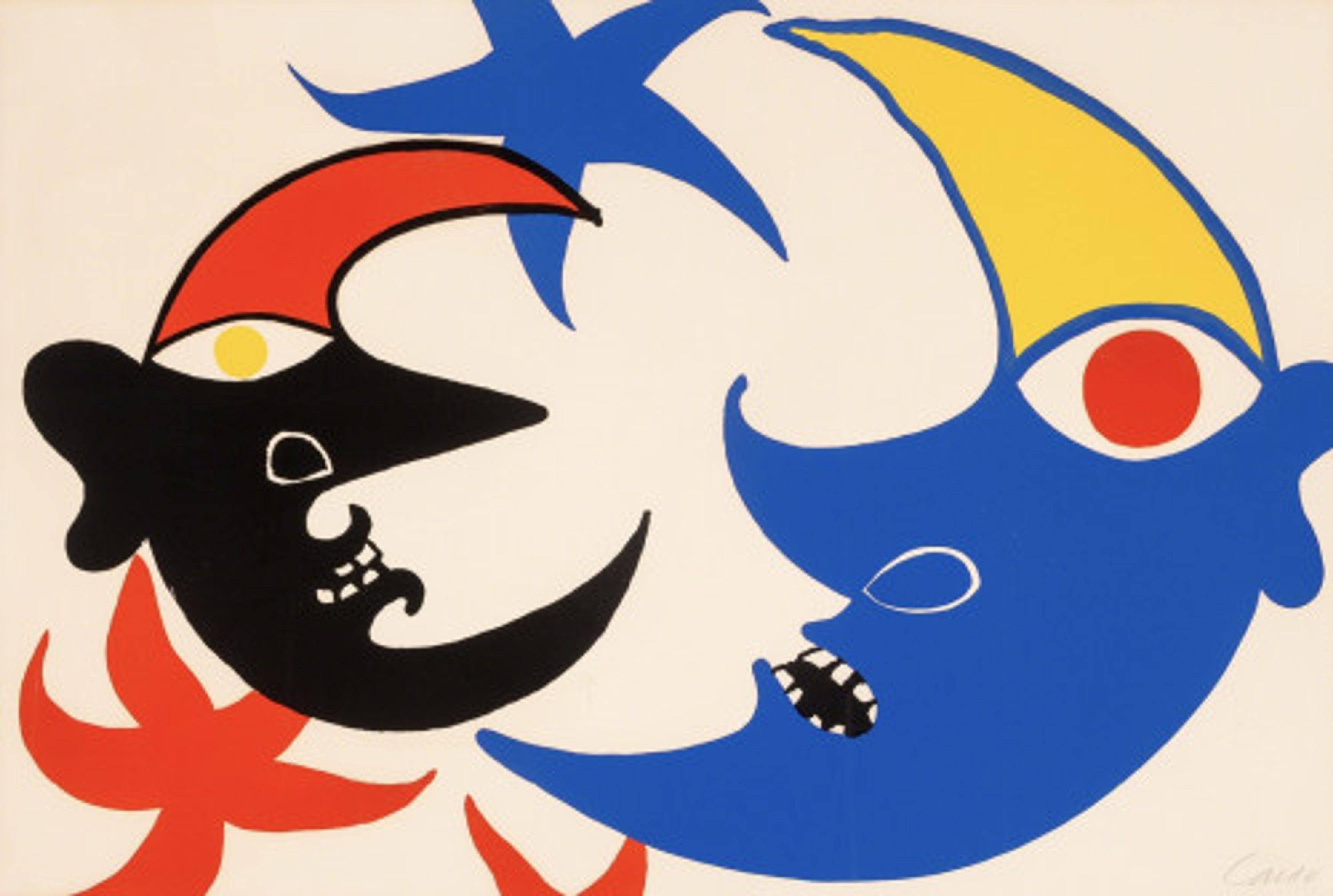 Les Deux Lues - Print by Alexander Calder