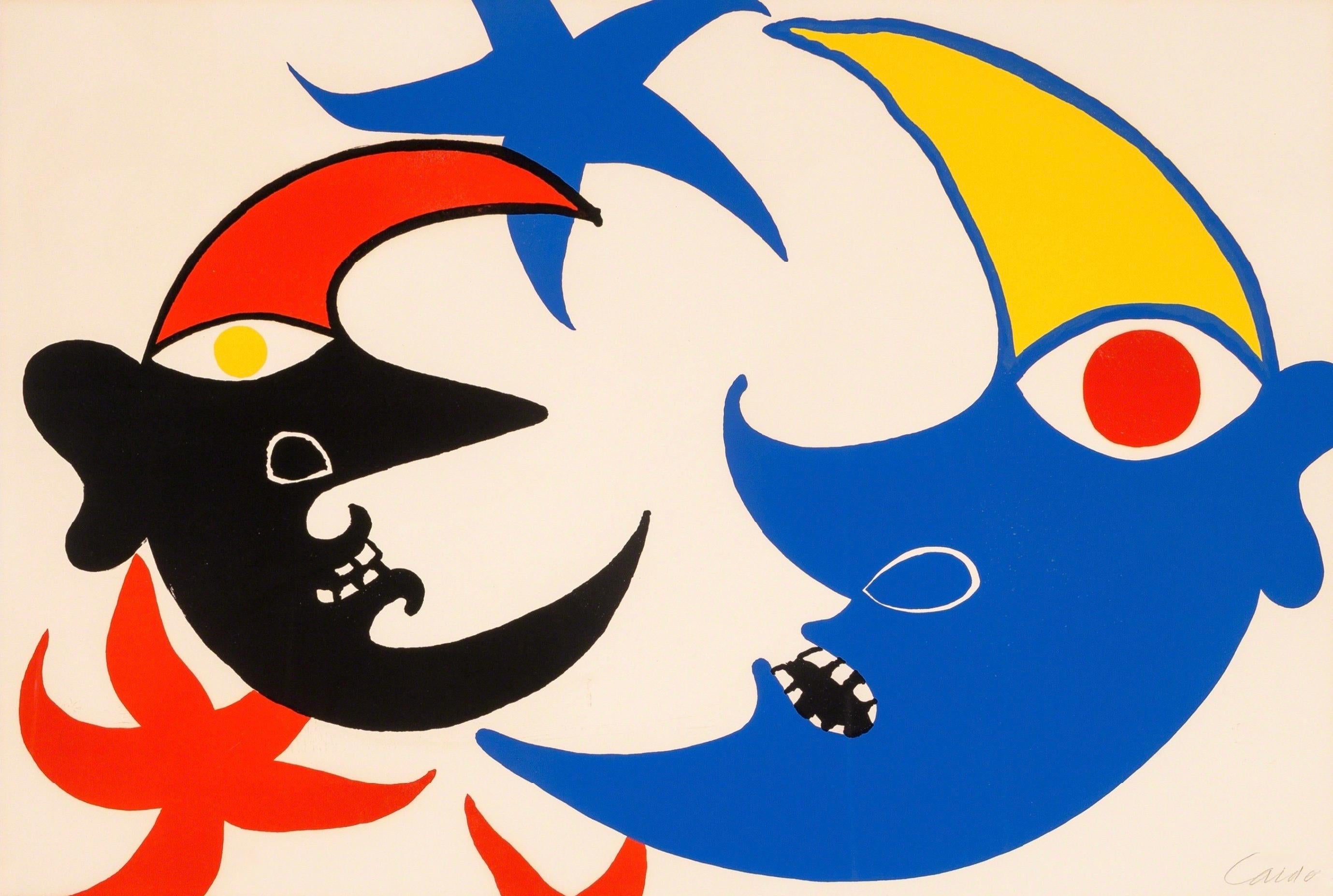 Les Deux Lues - Print by Alexander Calder