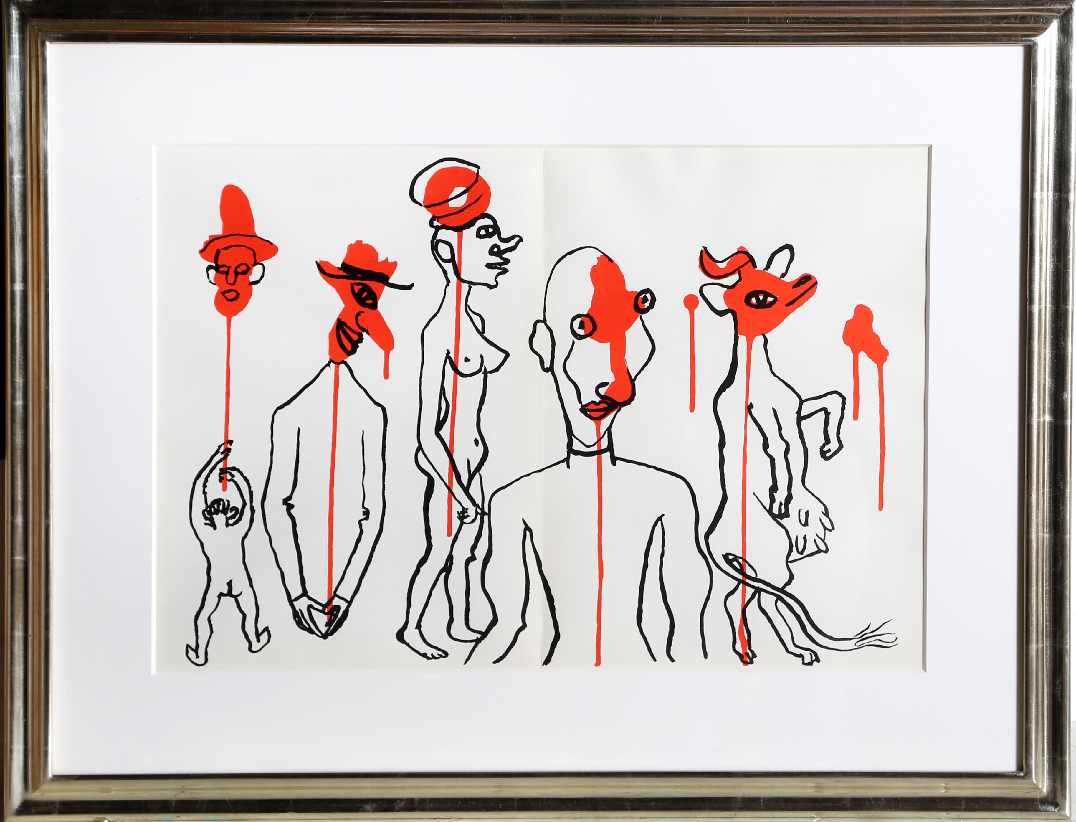 Artist: Alexander Calder, American (1898 - 1976)
Title: Les Gueules Degoulinantes from Derriere Le Miroir
Year: 1966
Medium: Lithograph
Size: 15 x 22 inches
Frame Size: 23 x 30 inches

printed and published by Maeght, Paris