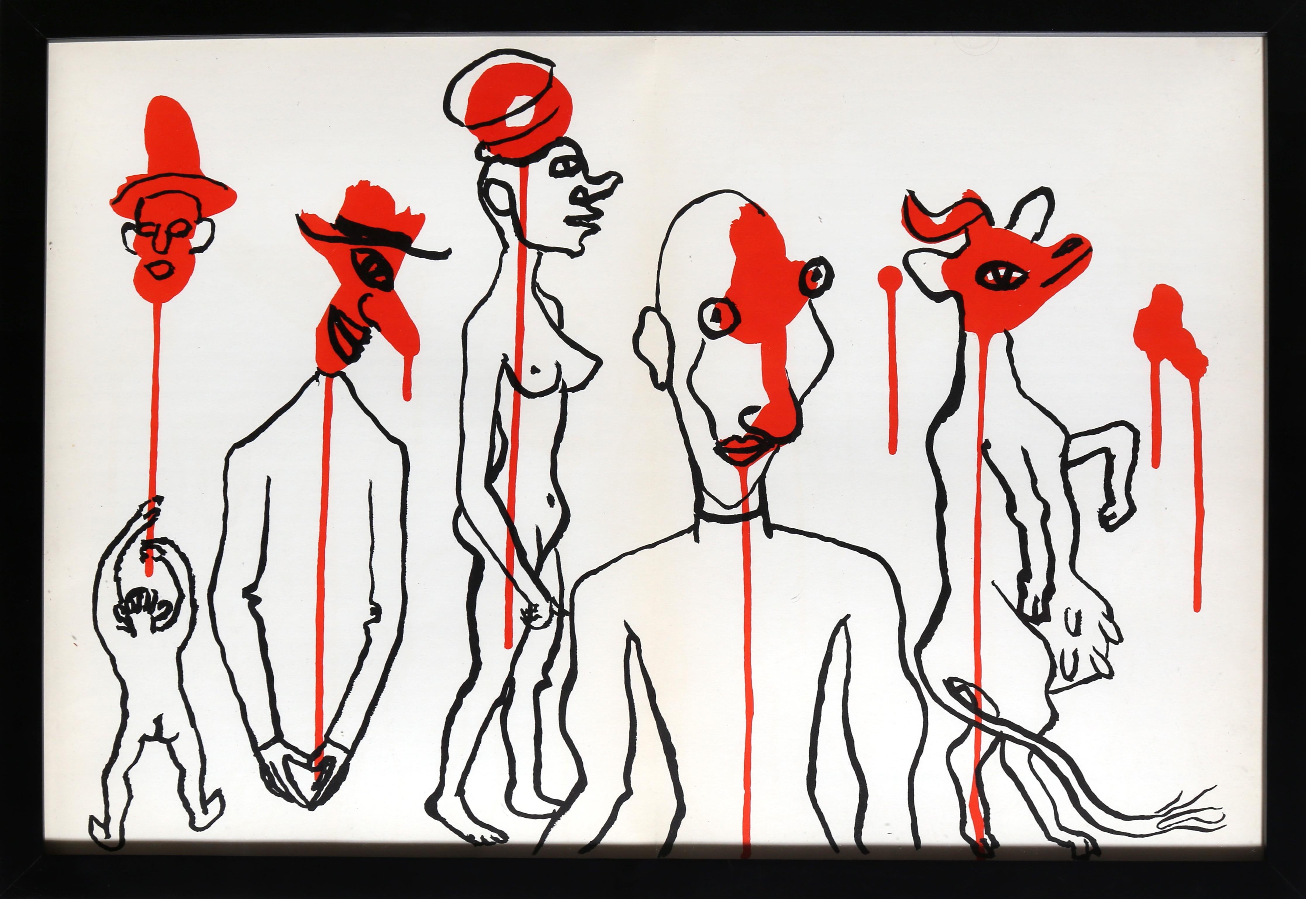 An original Alexander Calder lithograph of colorful clown figures from Derriere Le Miroir, February 1966

Artist: Alexander Calder, American (1898 - 1976)
Title: Les Gueules Degoulinantes from Derriere Le Miroir
Year: 1966
Medium: Lithograph
Size: