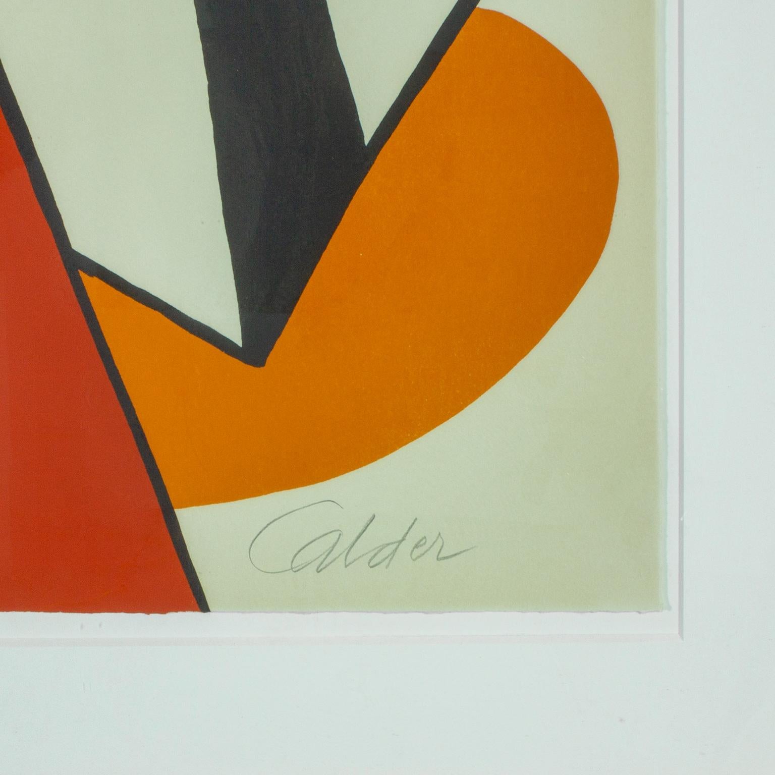 Lithographie encadrée « Les Pyramides Grandes » signée par Alexander Calder. Edition EA en vente 2