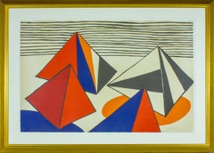 "Les Pyramides Grandes" framed signed lithograph by Alexander Calder. Edition EA