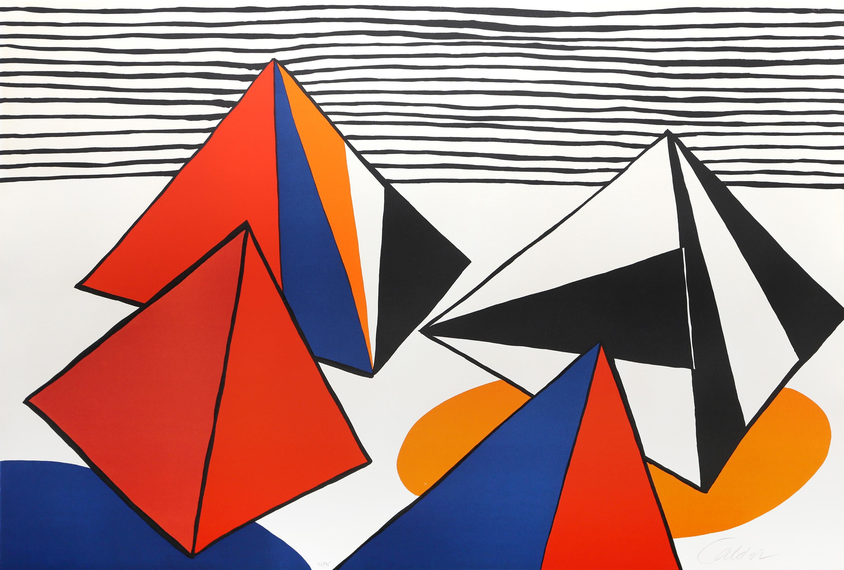 Les Pyramides Grandes, Lithograph  by Alexander Calder For Sale 2