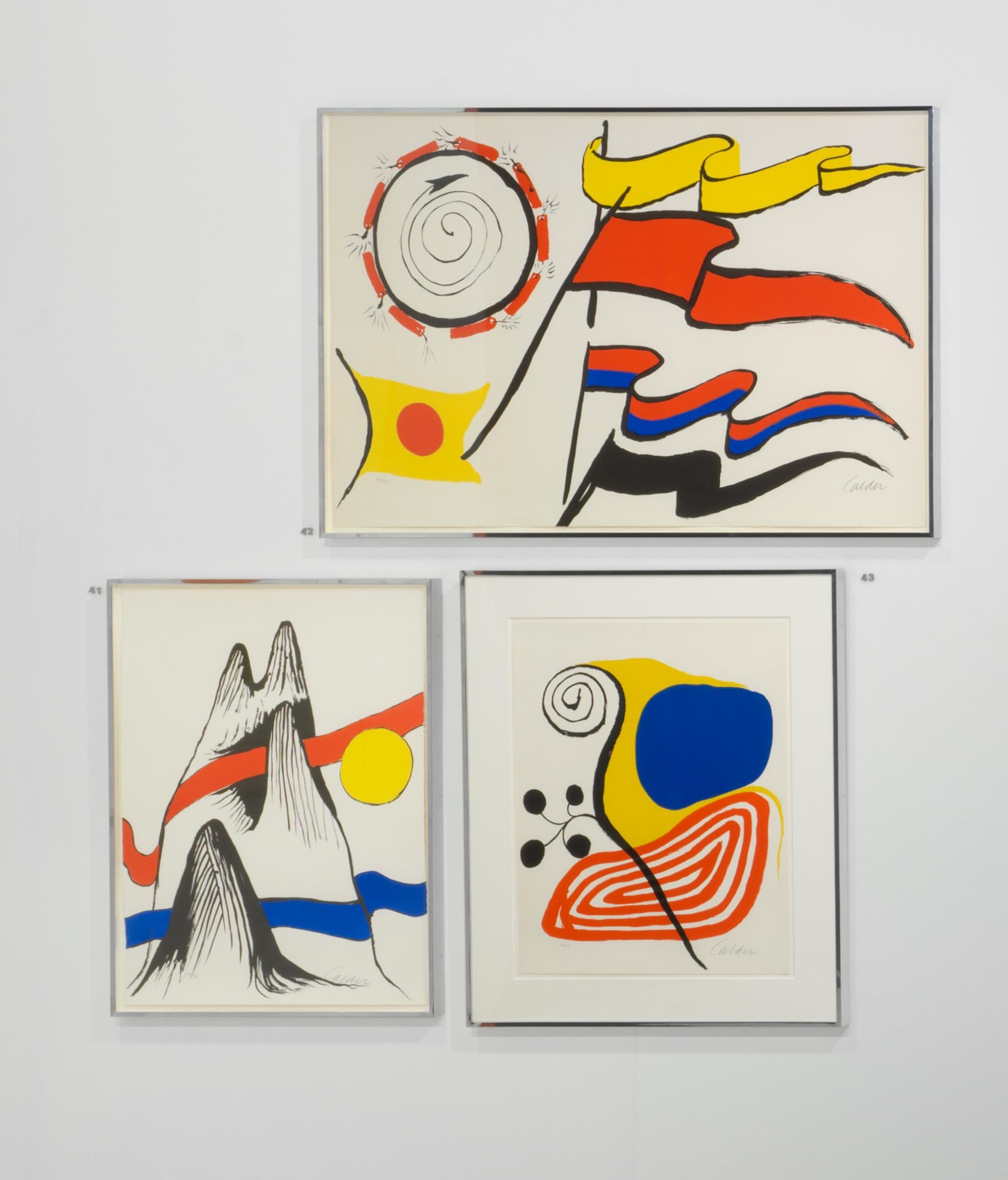 Les Rubans - Beige Abstract Print by Alexander Calder