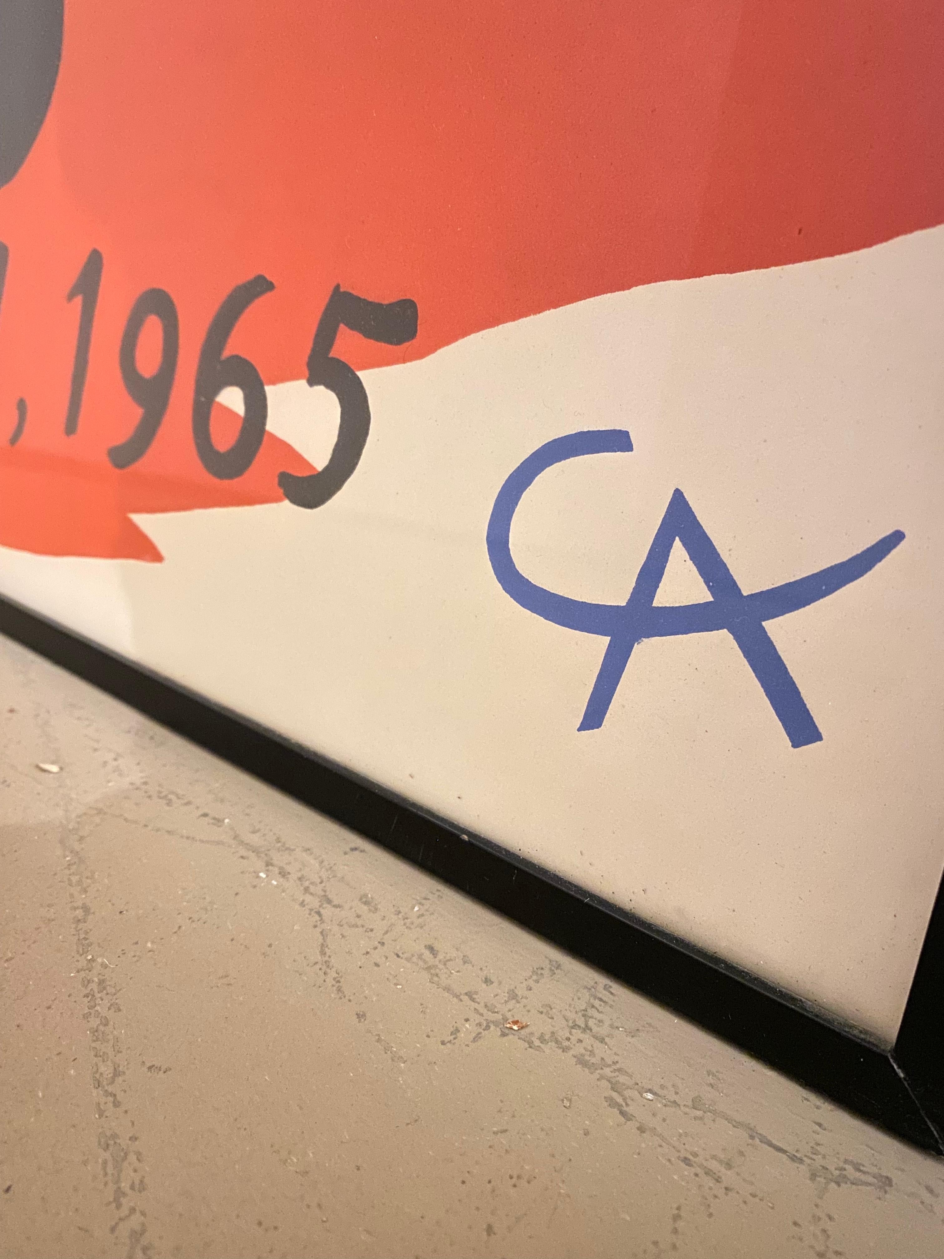 This is the ORIGINAL limited edition lithograph created by Calder for the LACMA opening in April 1965 - NOT the 2014 reprint of this historic print, sold at the gift shop. Extremely rare vintage lithographic poster designed by Calder for LACMA.