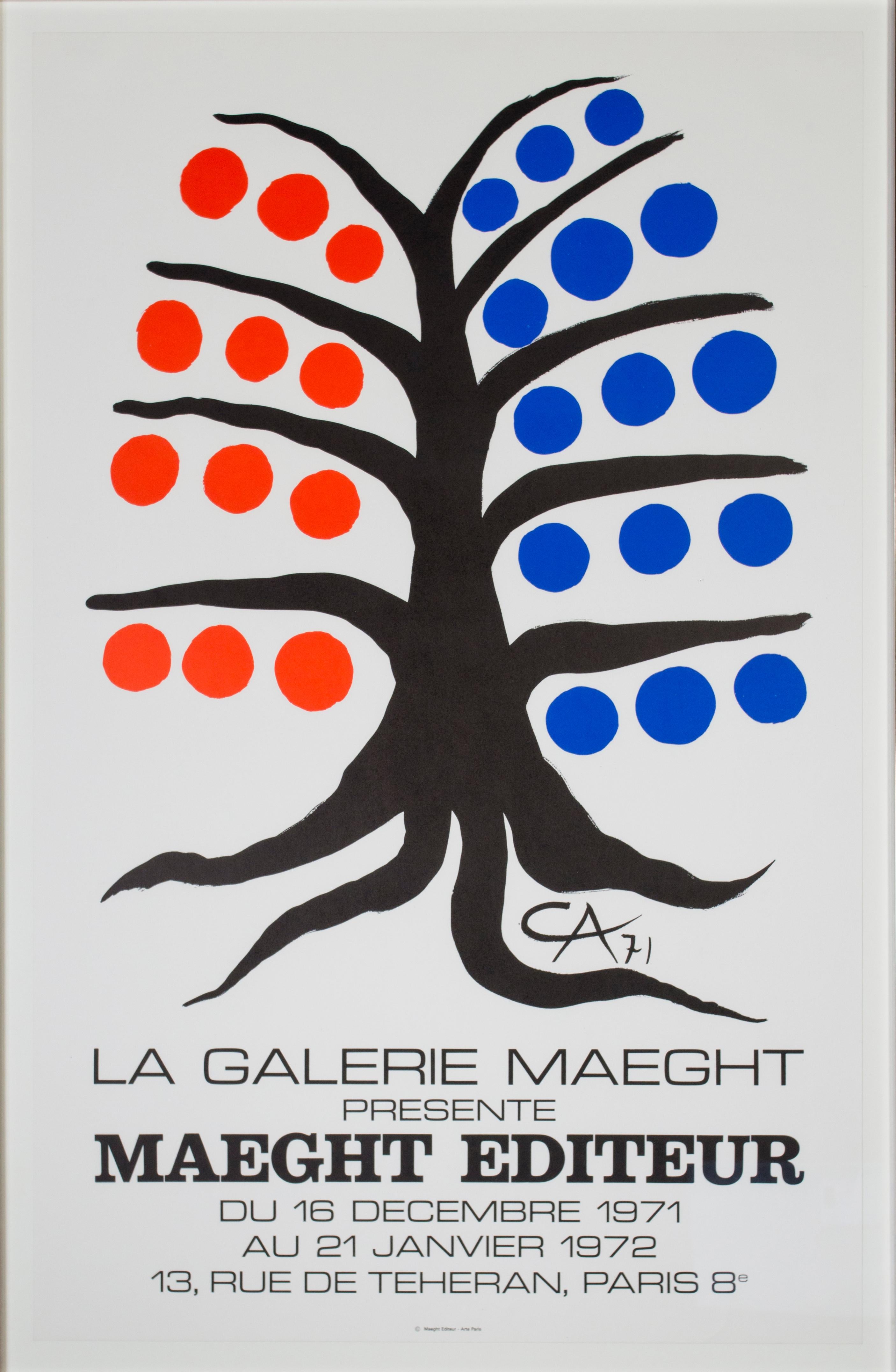 "Maeght Editeur, " Original Color Lithograph Poster signed by Alexander Calder