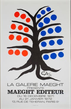 Retro "Maeght Editeur, " Original Color Lithograph Poster signed by Alexander Calder