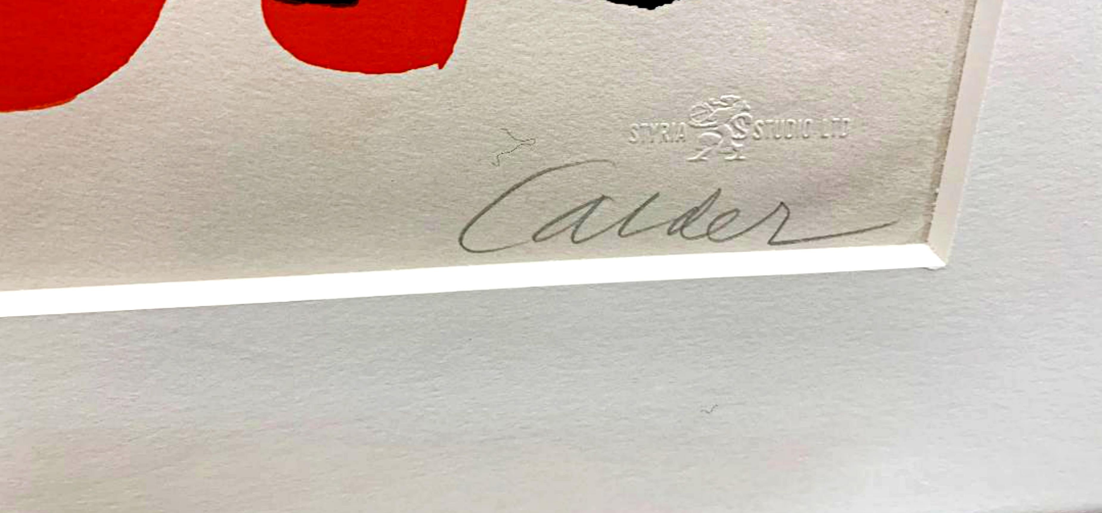 Alexander Calder
McGovern for McGovernment (Signed by BOTH Alexander Calder and George McGovern), 1972
Lithograph on wove paper with deckled edges. Hand signed and Numbered by Calder, and inscribed and signed by George McGovern. Publisher's blind