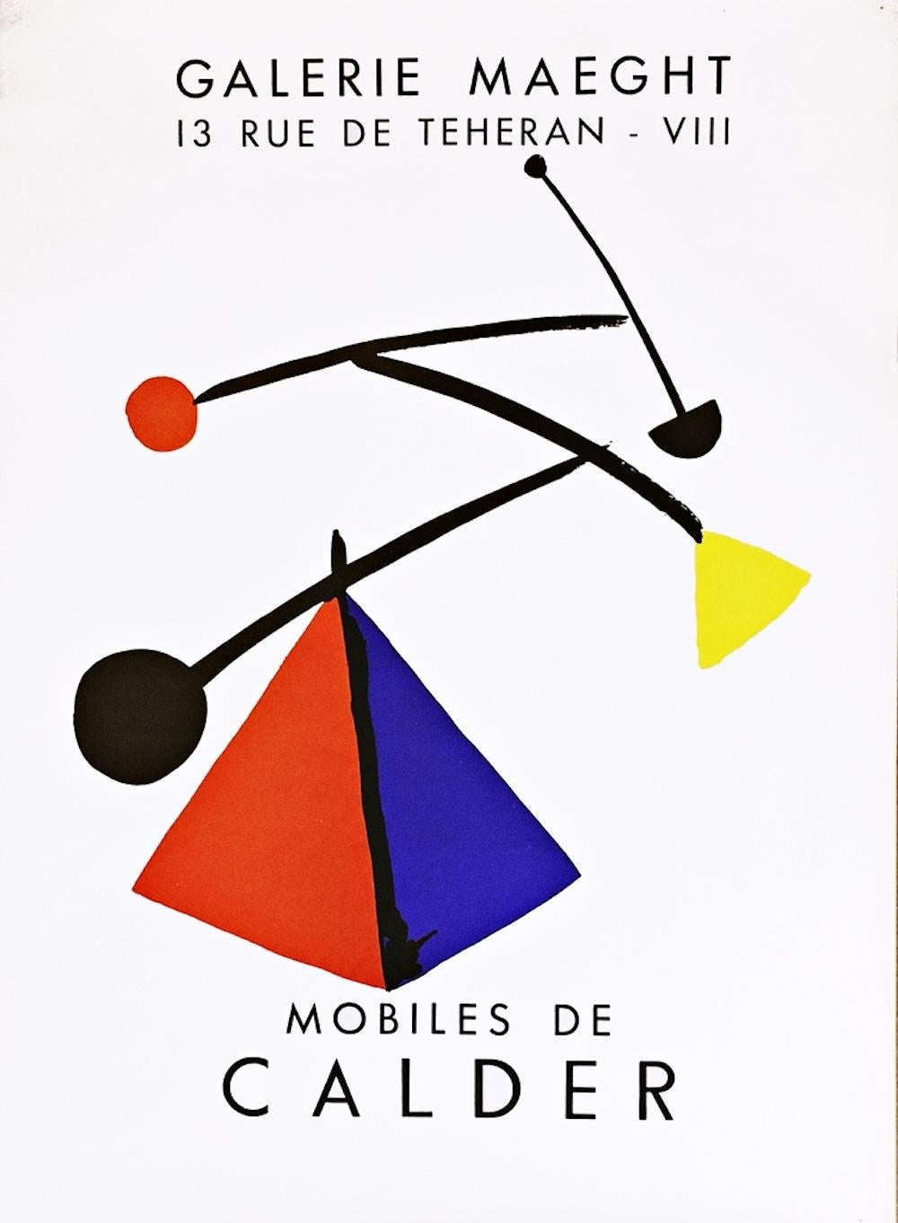 After Alexander Calder
Mobiles de Calder poster, 1954
Original offset lithograph poster
28 × 20 1/2 inches
Unframed
This is from the first vintage edition, not a later, smaller reproduction and not a reprint
In very good vintage condition with