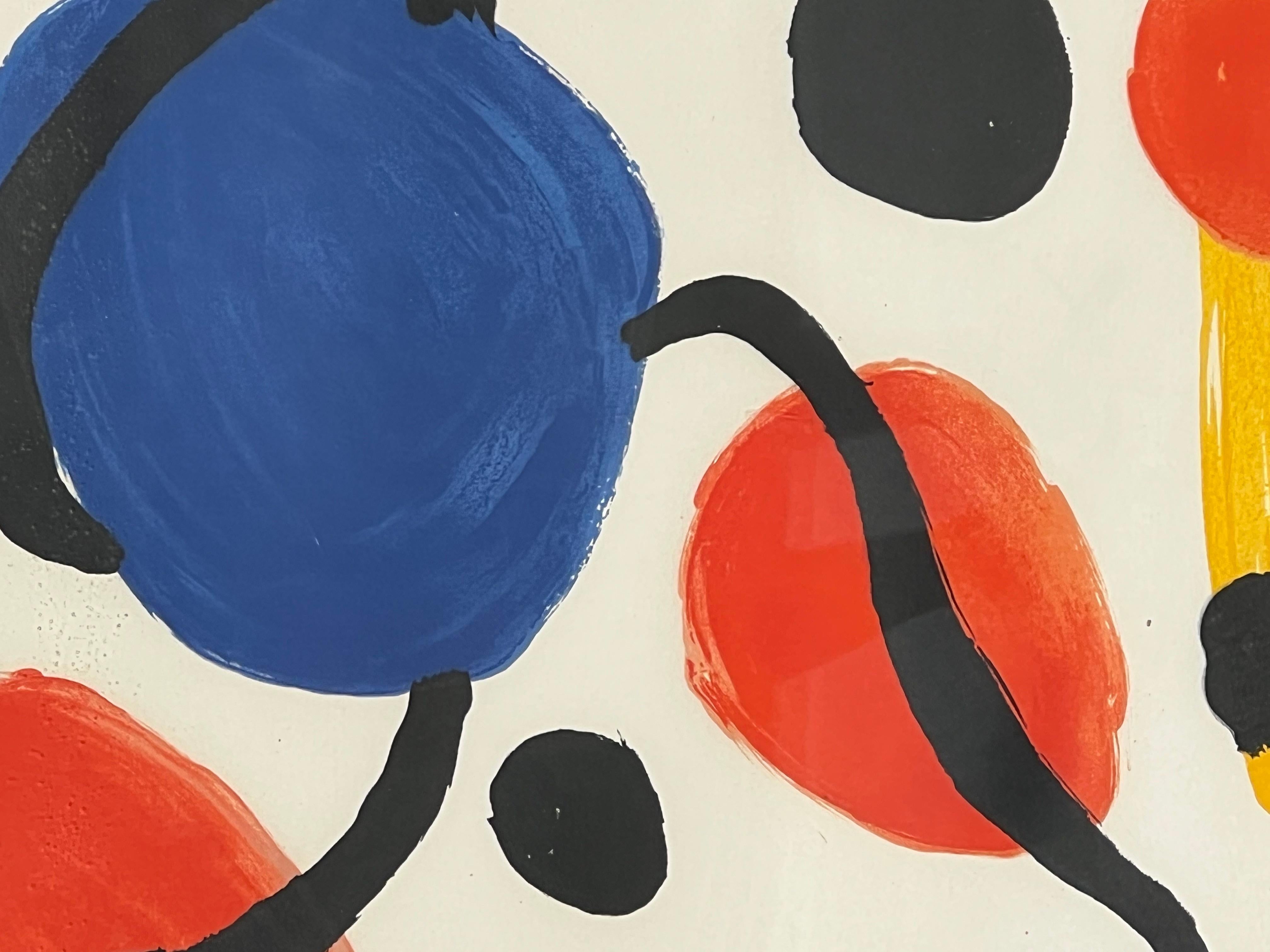 Modern Yellow, Red, & Blue Abstract Lithograph of Circles for Atelier Mourlot 1