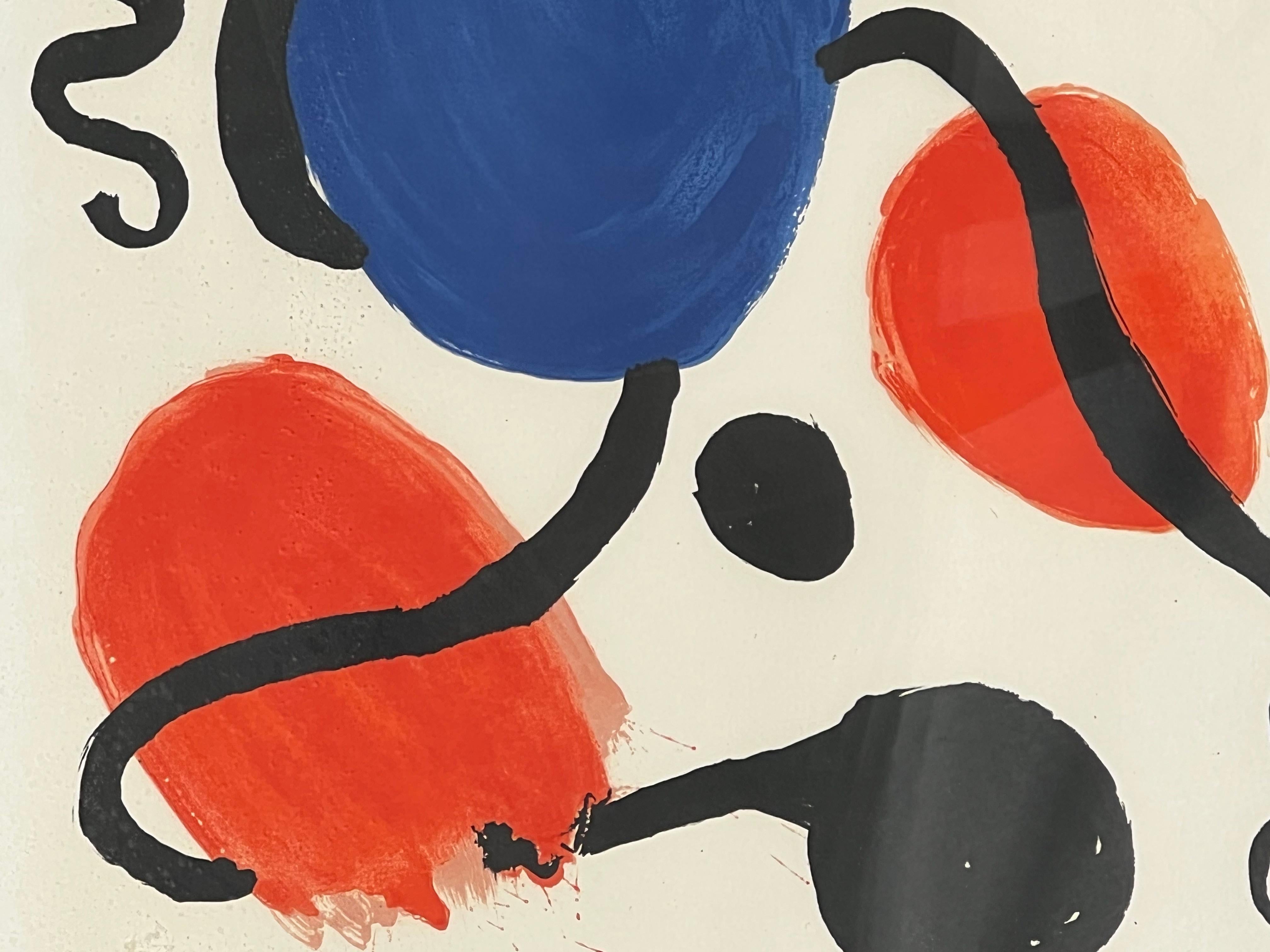 Modern Yellow, Red, & Blue Abstract Lithograph of Circles for Atelier Mourlot 2