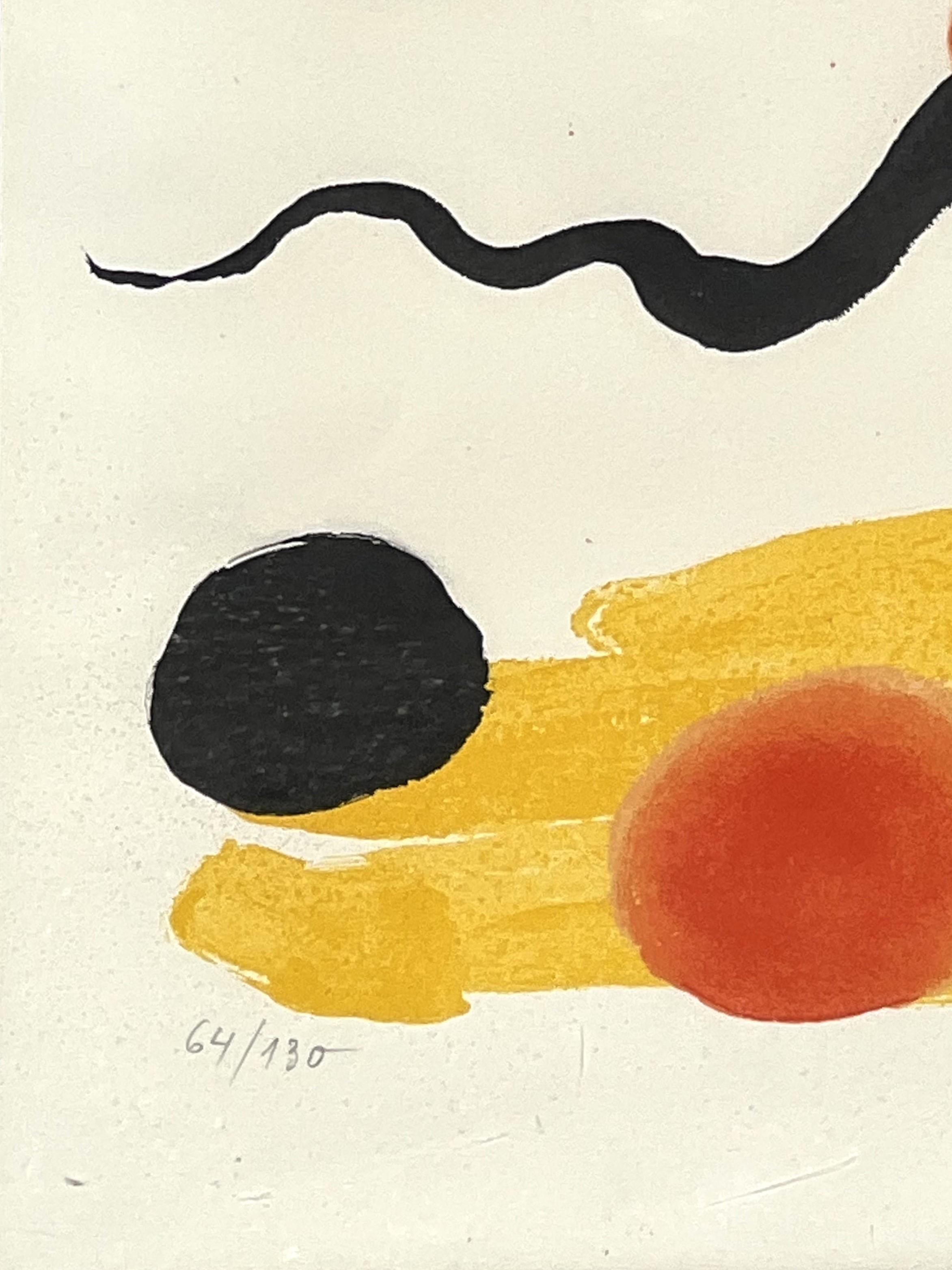 Modern Yellow, Red, & Blue Abstract Lithograph of Circles for Atelier Mourlot 3
