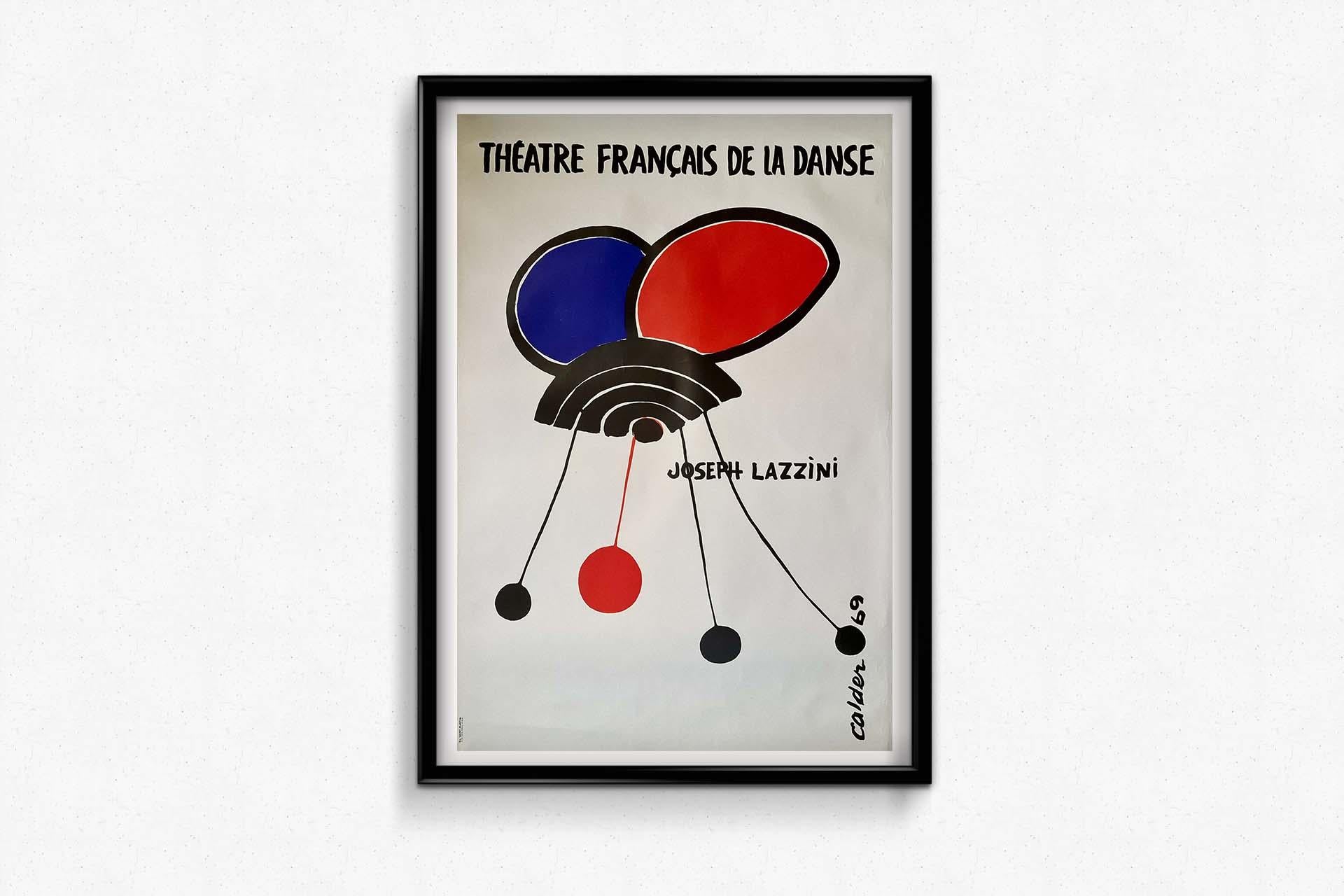 Affiche originale de l'exposition de Calder au Théâtre Français de la Danse en 1969 en vente 2