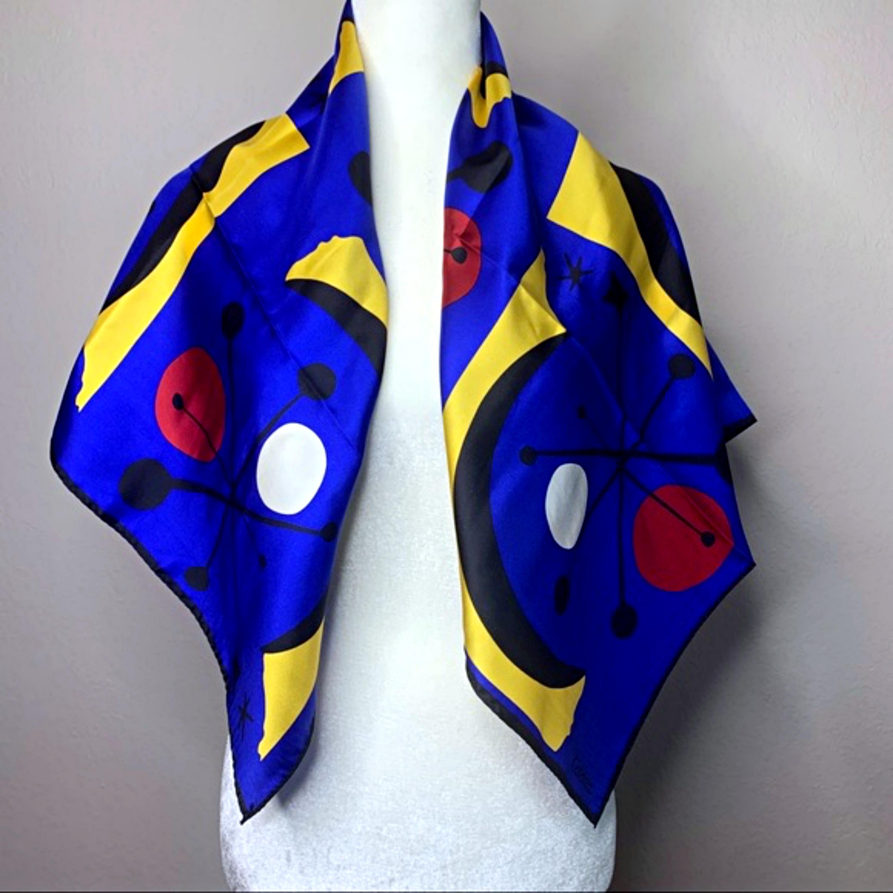Paper Ball Silks Scarf - artist designed textile - 33 inches x 35 inches - Print by Alexander Calder