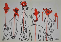People - Vintage Lithograph by Alexander Calder - 1966