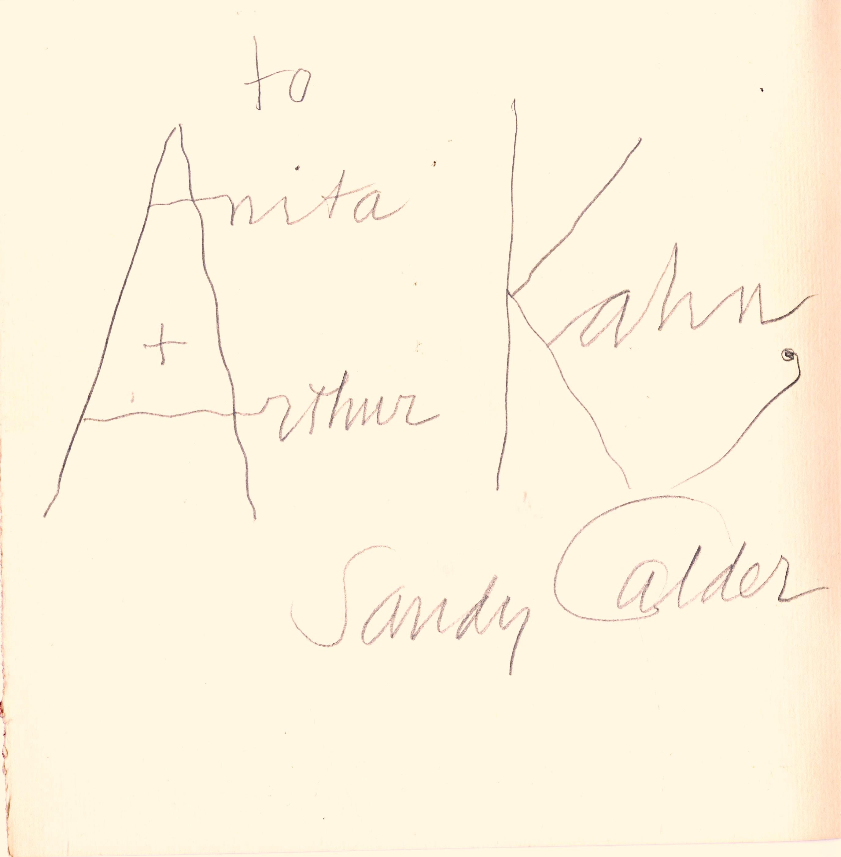 Perls Galleries exhibition catalogue Hand signed & Inscribed by Alexander Calder 1