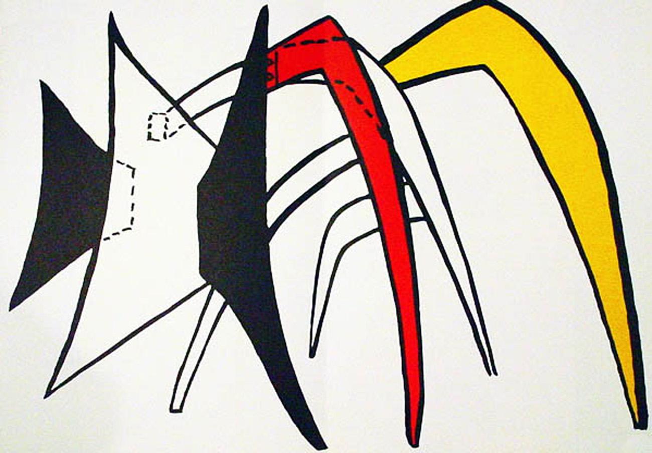 Alexander Calder Abstract Print - Plate 5, from Derriere Le Miroir #141 (Stabiles)
