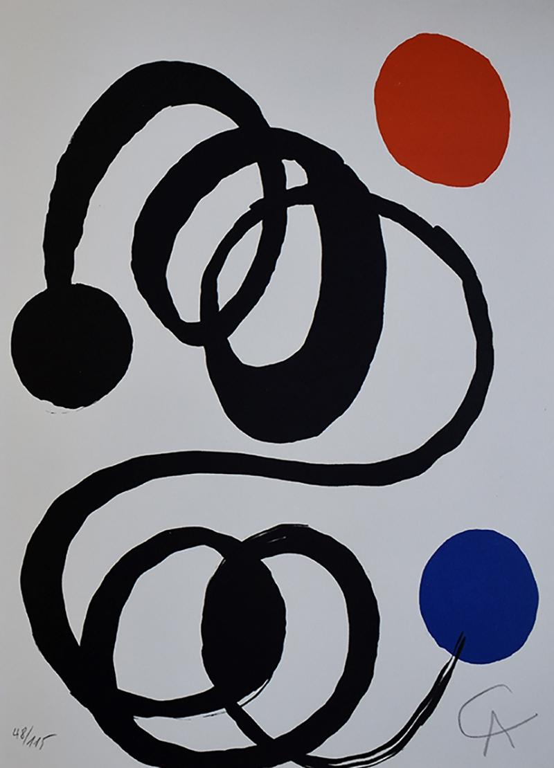 Abstract Print Alexander Calder - Push the Word de : Hommage à Cassou  Enfoncez le mot « Hommage Cassou »