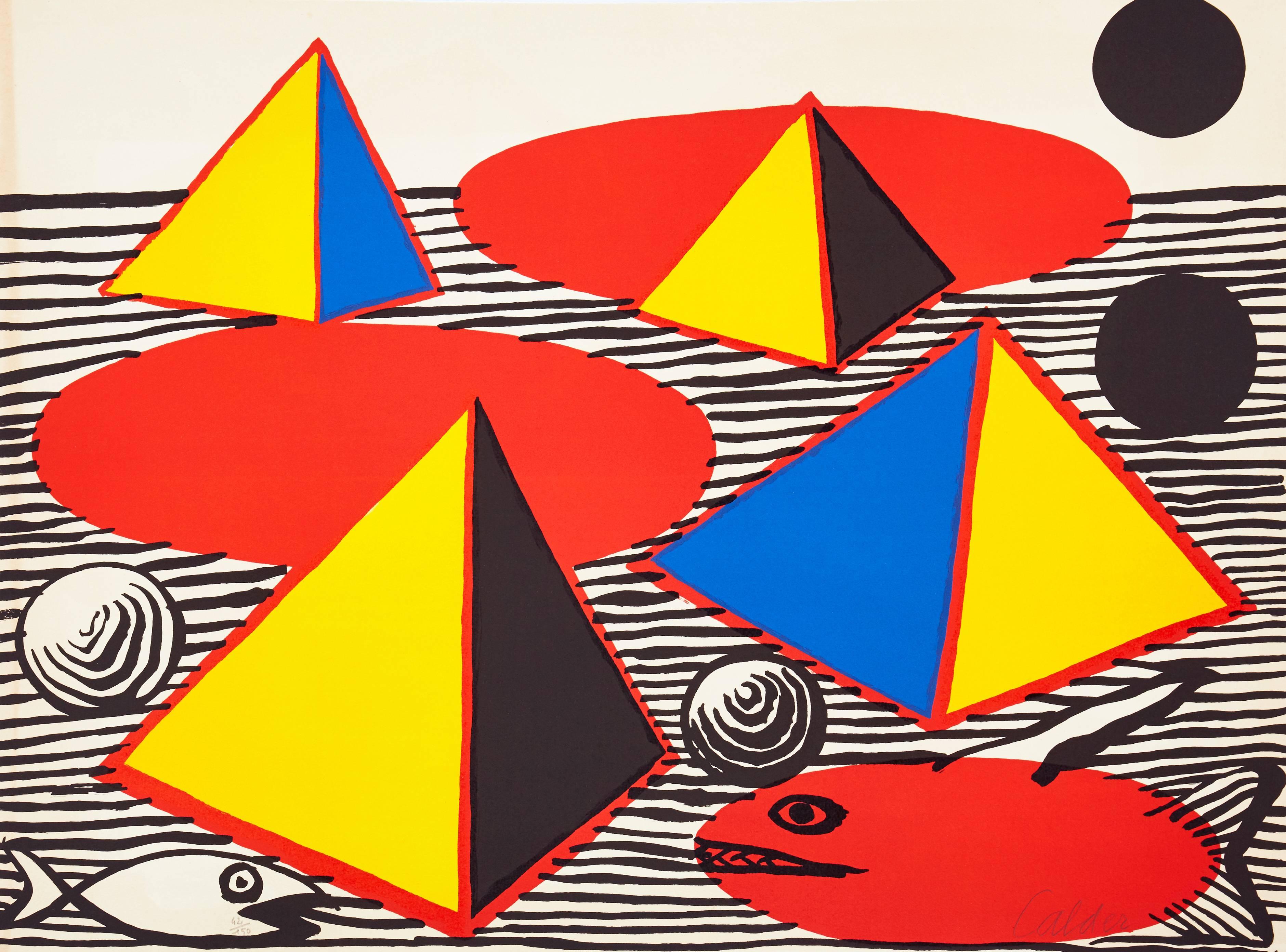 Alexander Calder Print - Pyramids and Fish