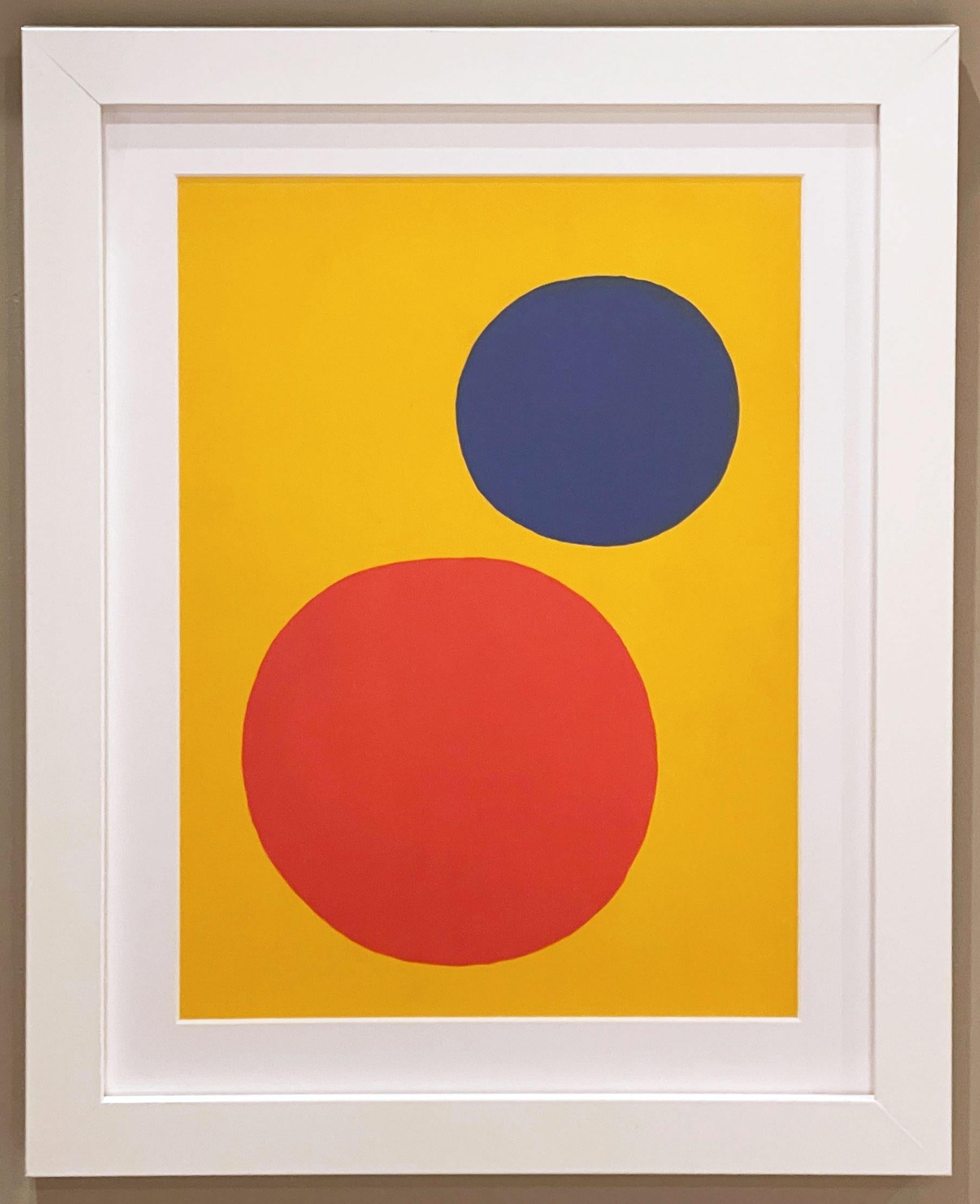 Alexander Calder Abstract Print - Red and Blue Spheres, from Derriere le Miroir #201