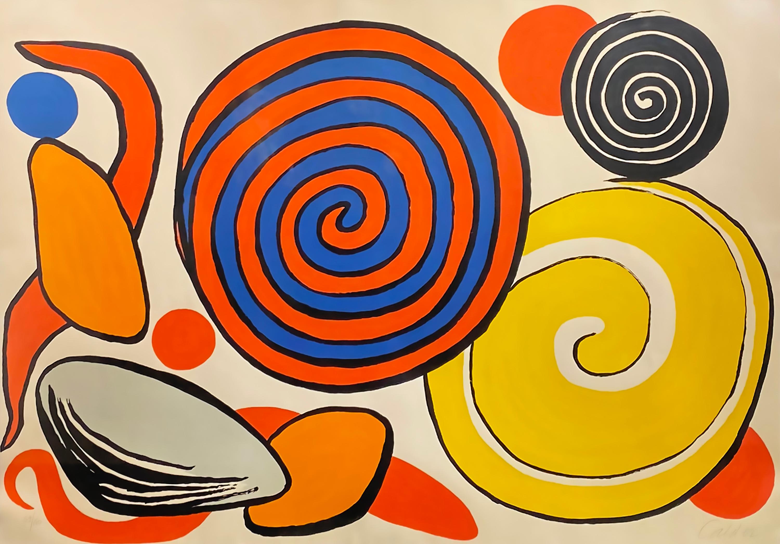 Alexander Calder Print - Red and Blue Spirals