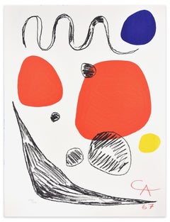 Sphères rouges:: bleues et jaunes - Lithographie originale d'Alexander Calder - 1967
