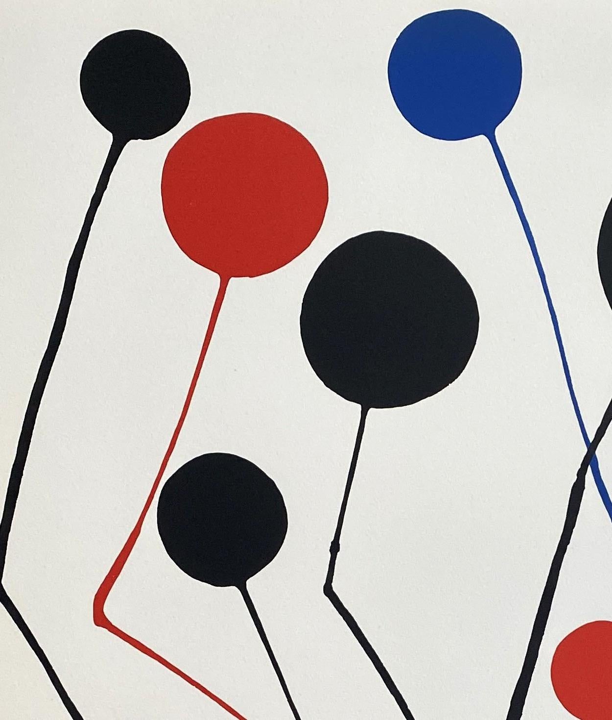 Red, Blue & Black Balloons - Original Lithograph Signed in the Plate - Print by Alexander Calder
