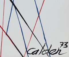 Rote, blaue und schwarze Ballons – Originallithographie, signiert auf dem Teller