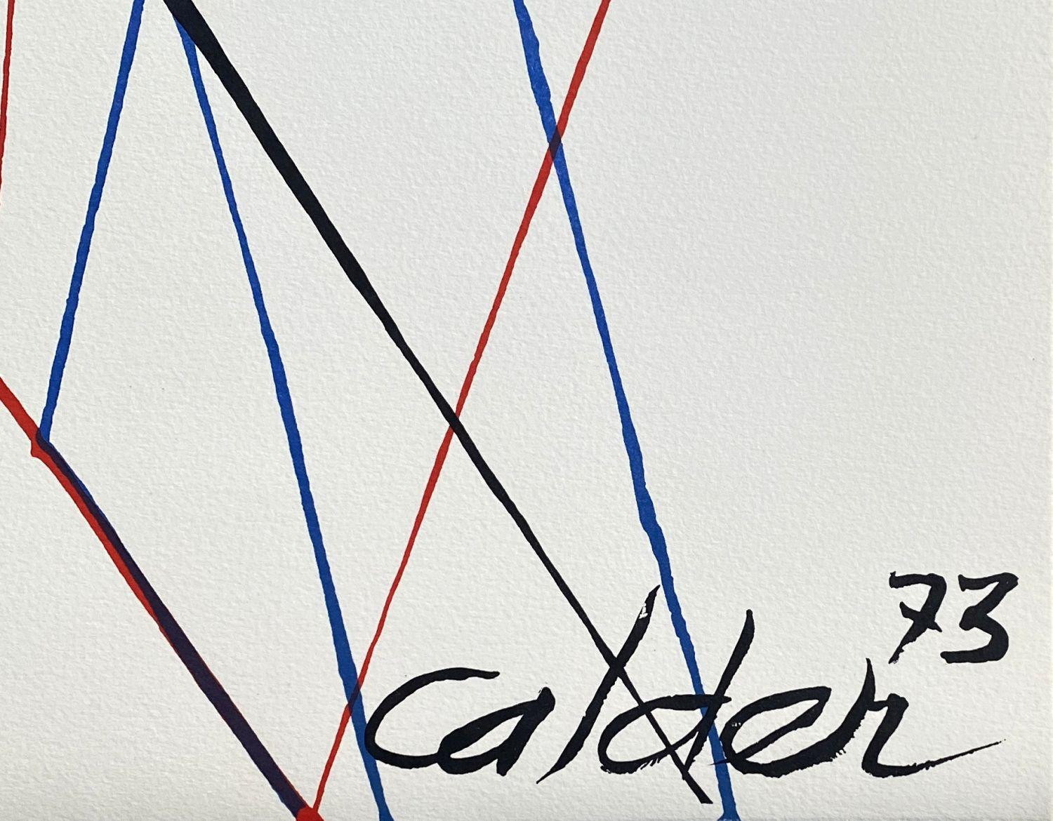 Alexander CALDER (1898-1976)
Red, blue and black balloons

Original lithograph, 1973
Signed in the plate
On Arches vellum size 78 x 59 cm (c. 29 x 23 in)
Very good condition