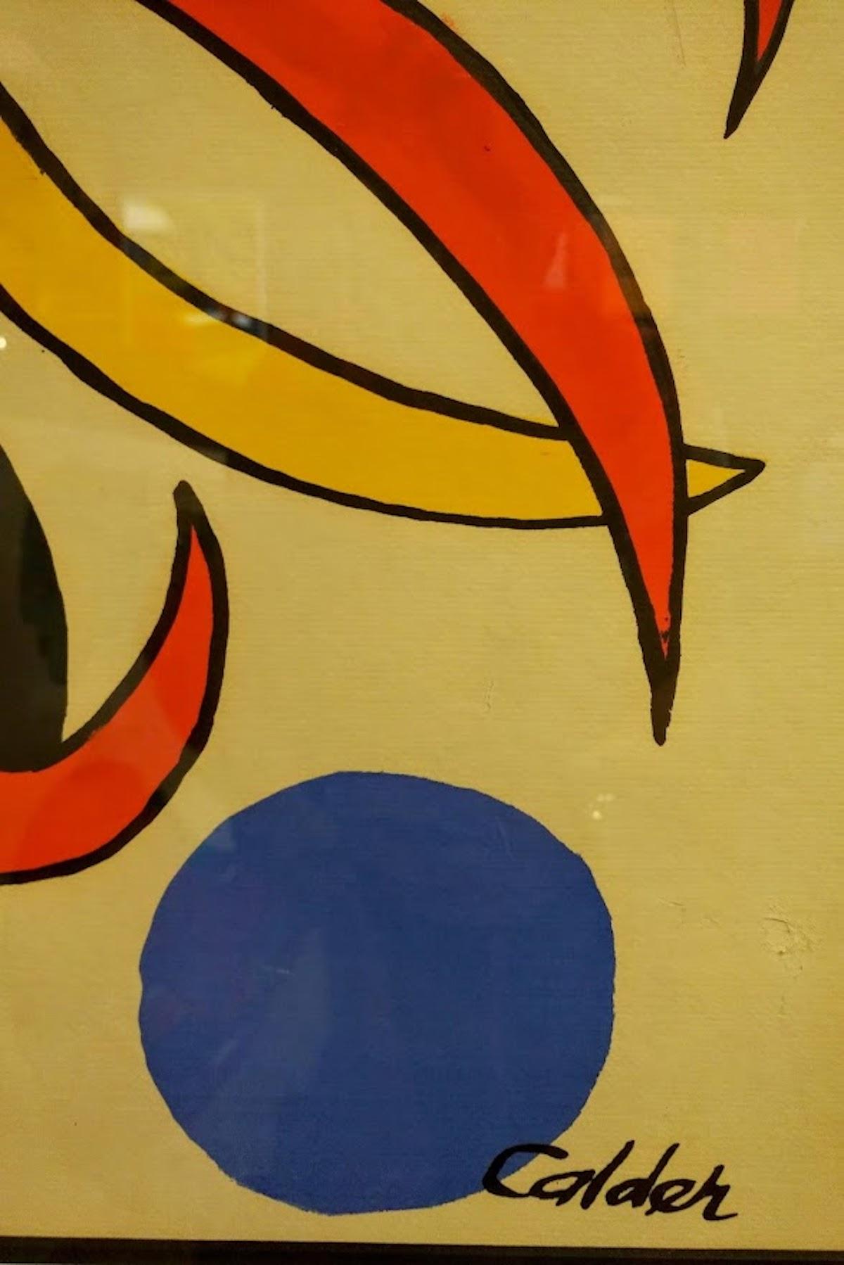 Composition de fleurs rouges:: lithographie d'Alexander Calder - années 1970 2