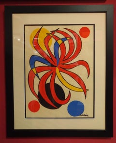 Red Flower Composition,  Lithograph by Alexander Calder - 1970's