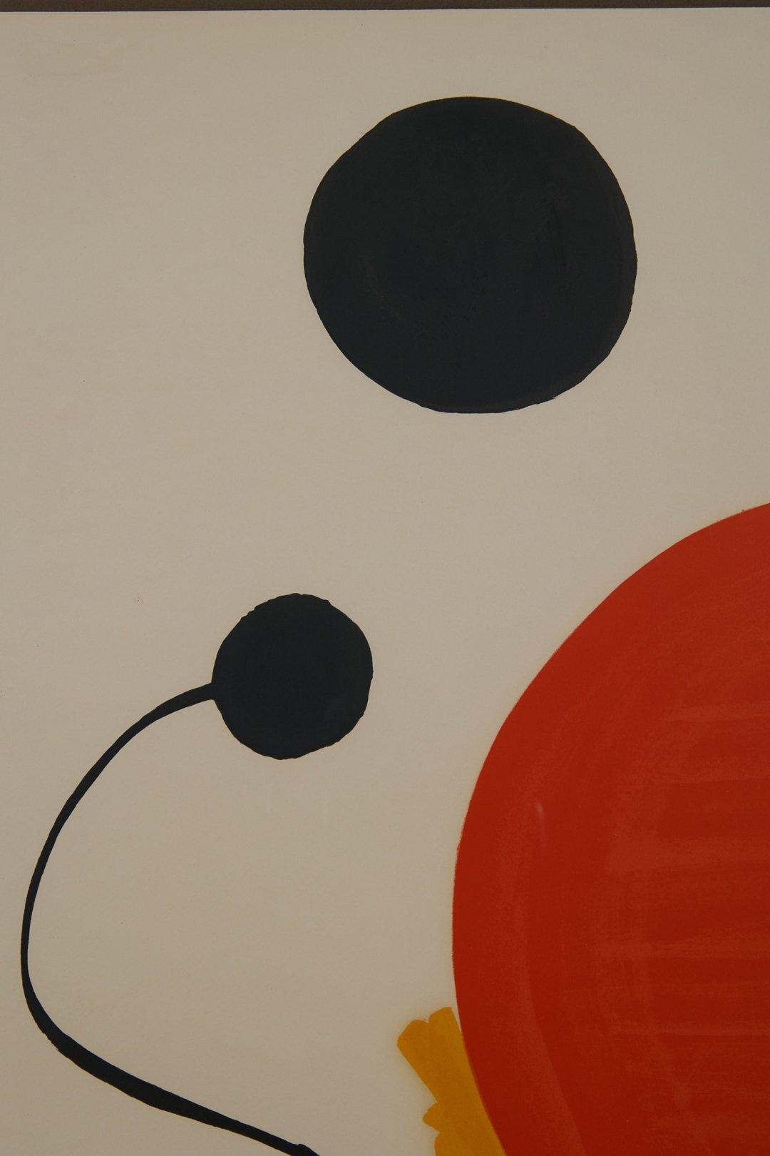 Alexander Calder (American, 1898-1976)
Red Sphere on Yellow Ground, c. 1970
Lithograph in colors
Edition: 74/150
22 x 30 inches
37.5 x 29.5 inches, framed

One of America's best known sculptors, 'Sandy' Calder became most famous for his kinetic